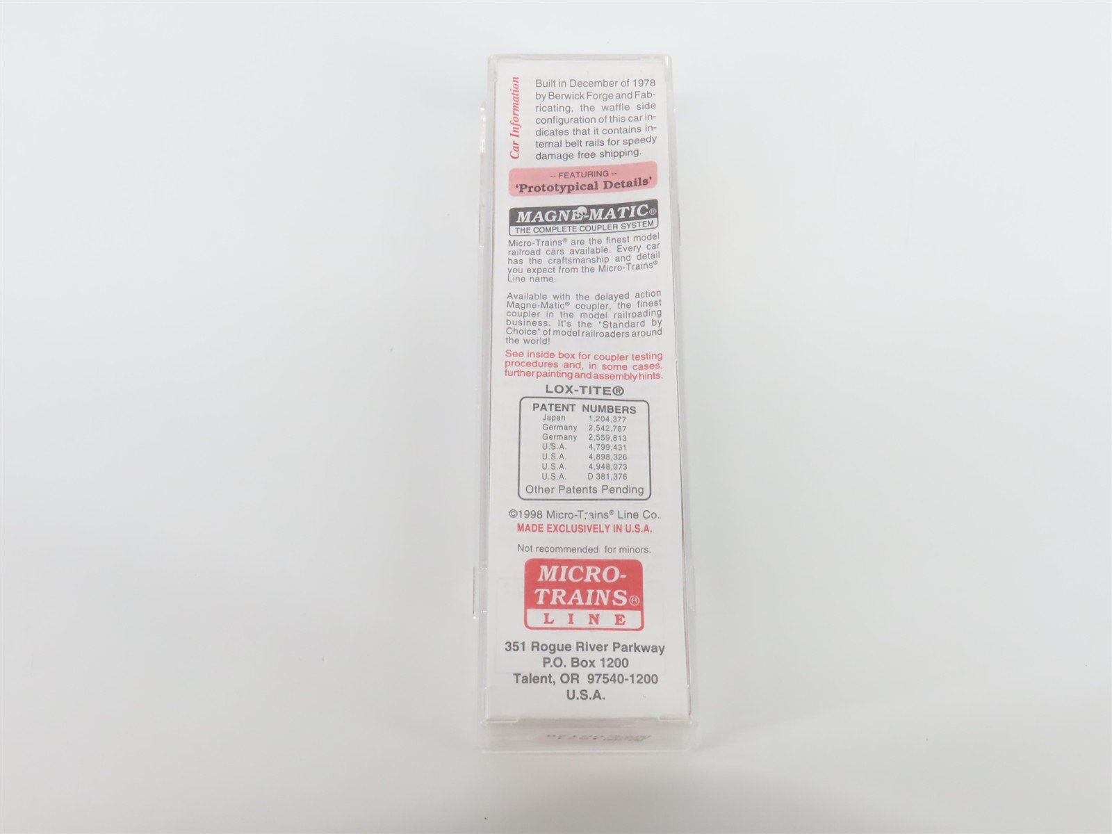 N Scale Micro-Trains MTL 103010 D&RGW Rio Grande 60' Double Door Box Car #63892