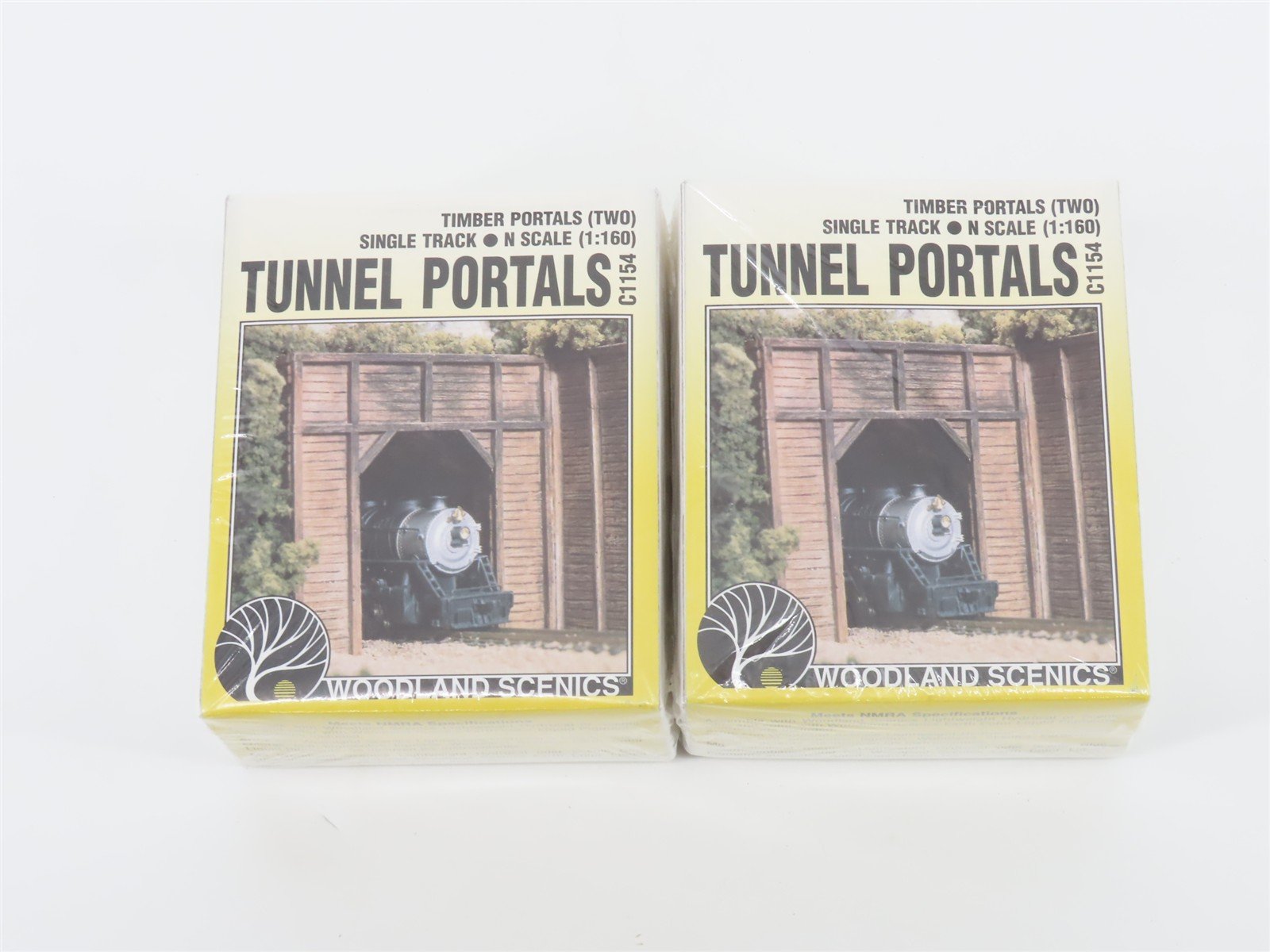 LOT of 2 N 1/160 Scale Woodland Scenics Kit #C1154 Timber Tunnel Portals -Sealed