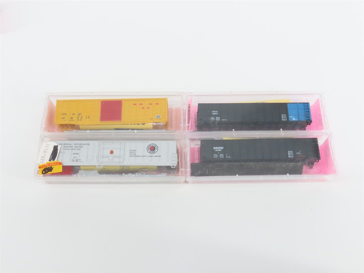 LOT of 13 N Roundhouse Kits D&amp;RGW/NPM/USAX/CM&amp;SP/HPCX MWR Assorted Freight Cars
