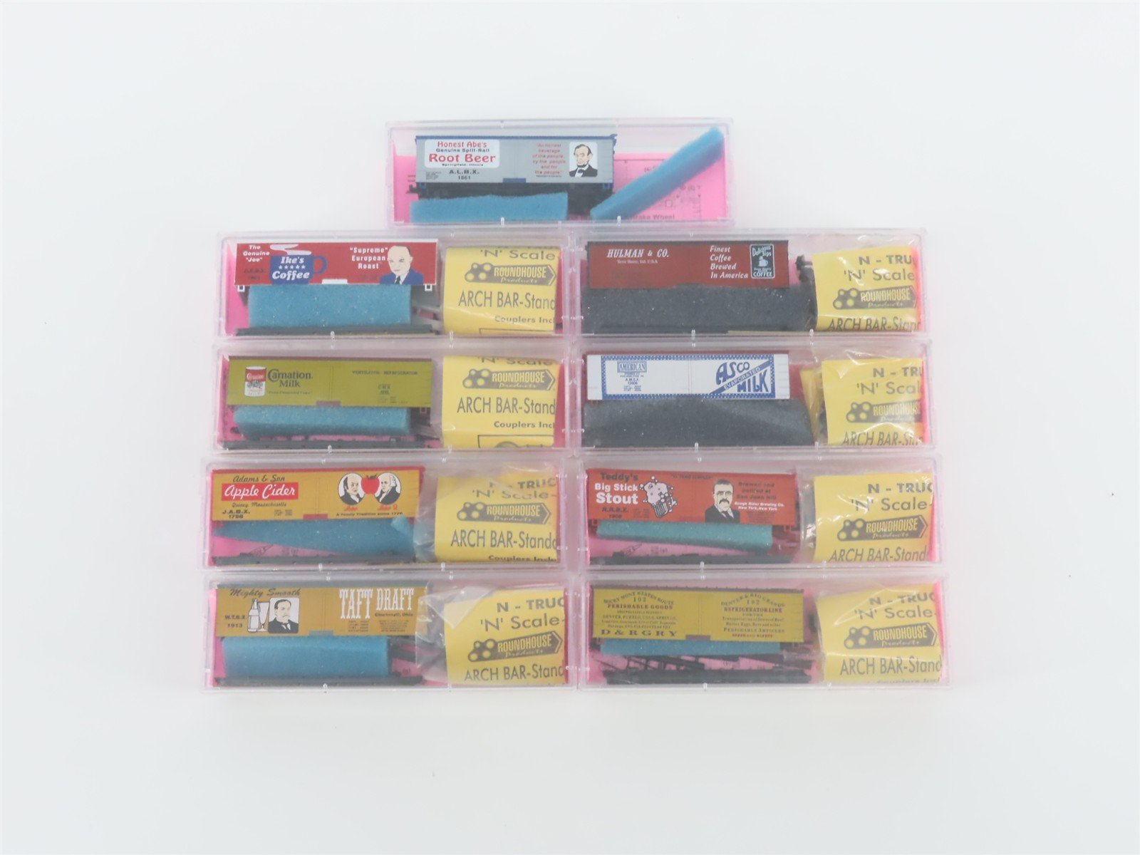 LOT of 9 N Roundhouse Kits ALBX/WTBX/JABX/AMSX/CMX/HX/DEBX/RRBX/D&RGY Reefers