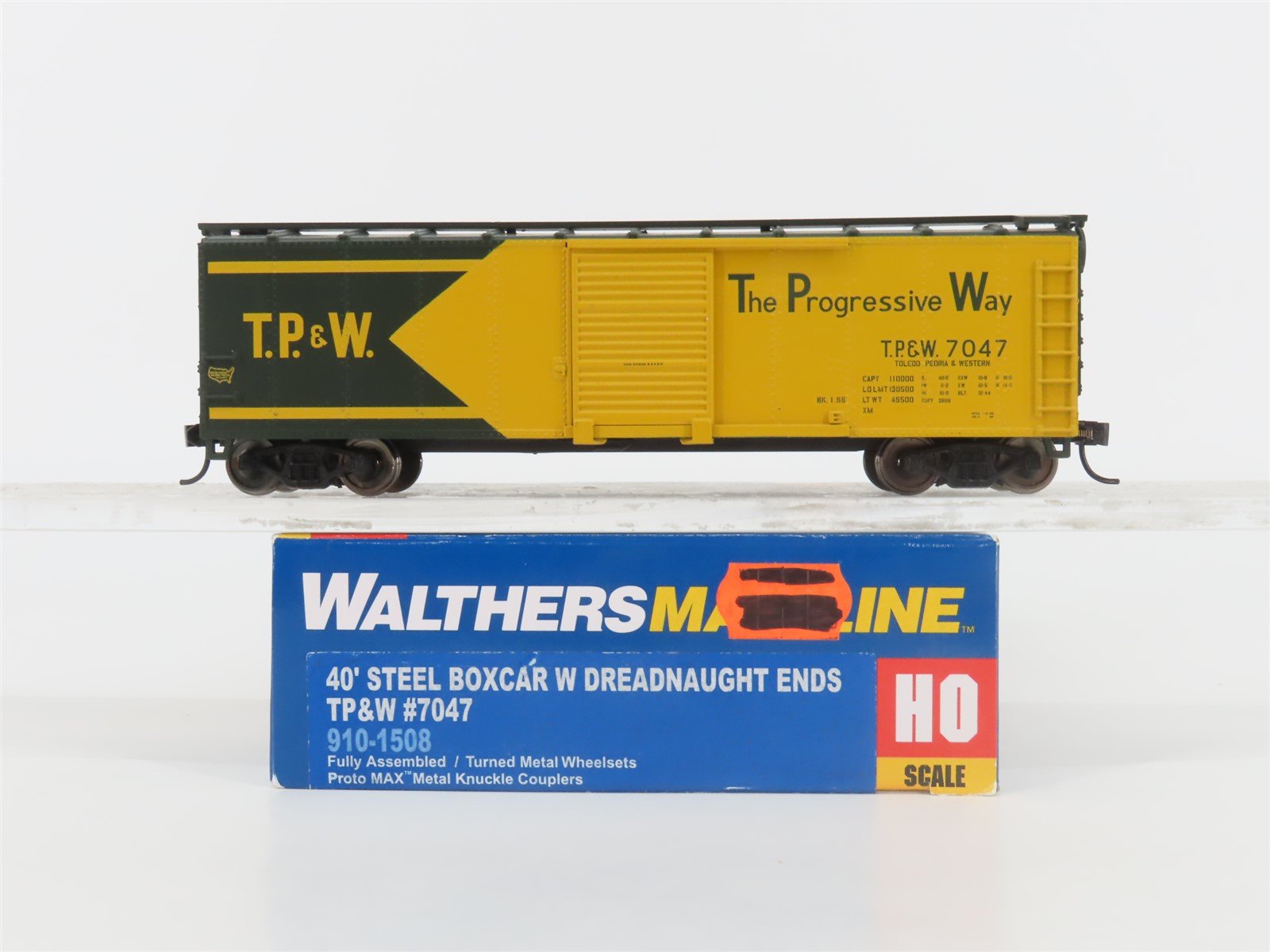 HO Scale Walthers Mainline 910-1508 TP&W The Progressive Way 40' Box Car #7047