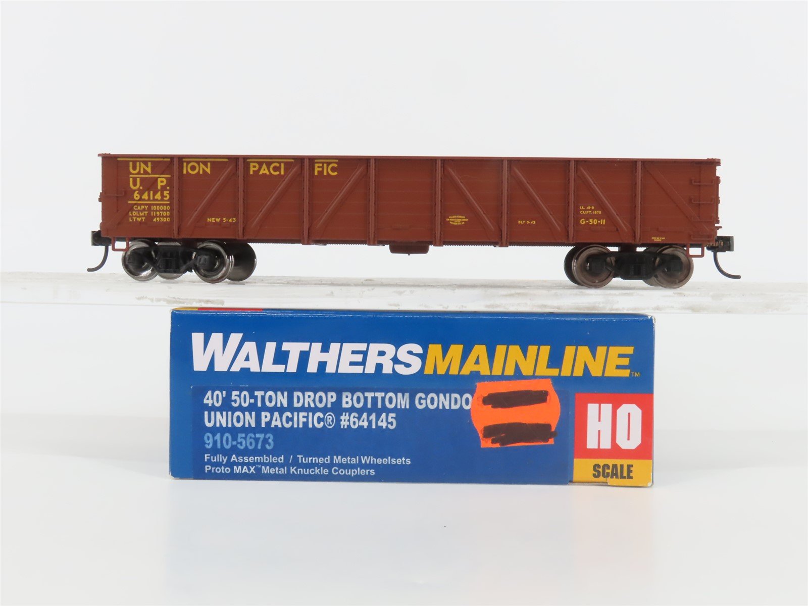 HO Scale Walthers Mainline 910-5673 UP Union Pacific 40' Gondola #64145