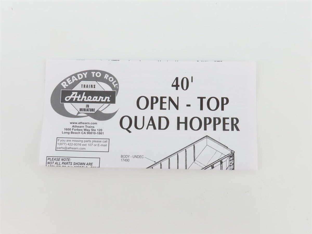 HO Scale Athearn ATH72711 B&amp;O Baltimore &amp; Ohio Railroad 4-Bay Hopper #433254