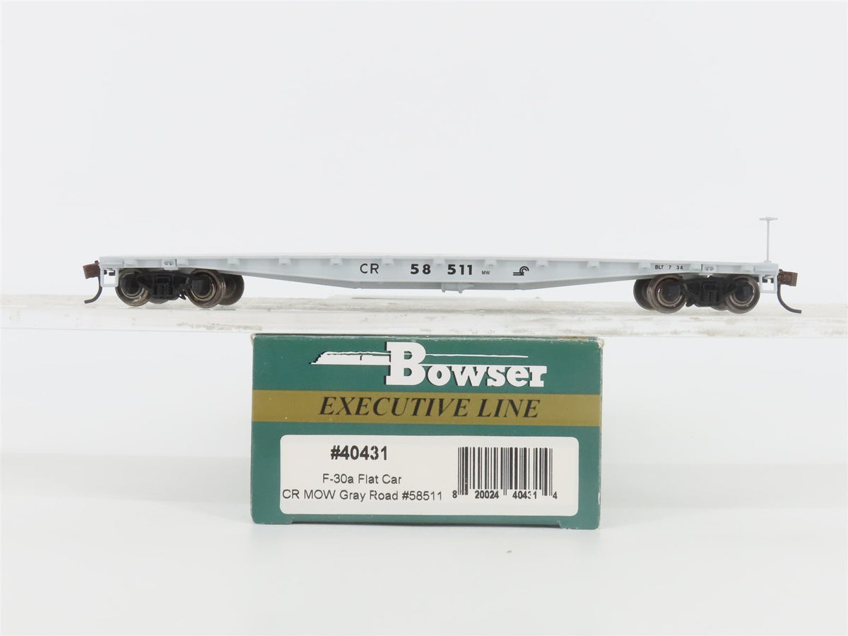 HO Scale Bowser Executive Line 40431 CR Conrail Railroad Flat Car #58511