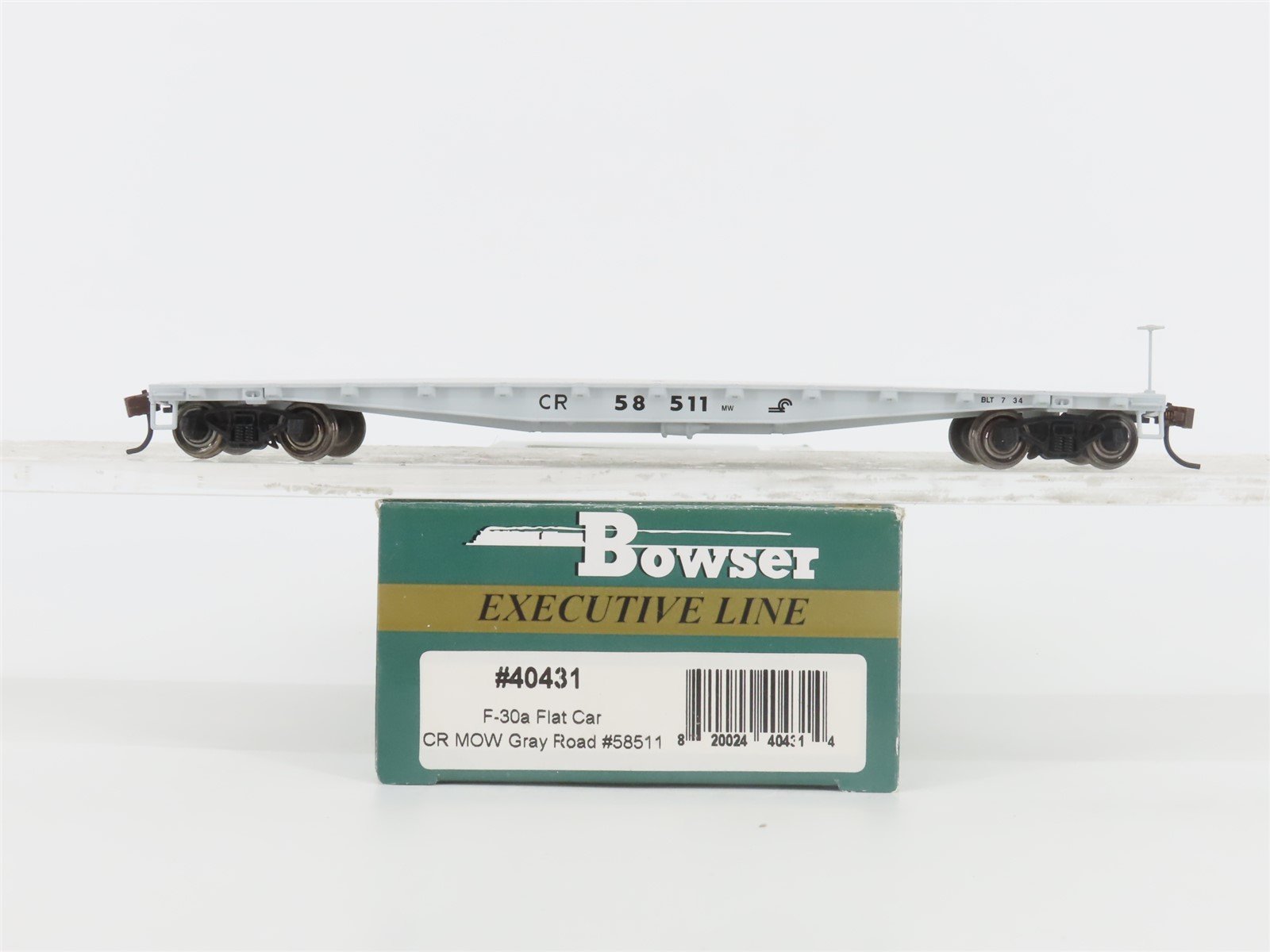 HO Scale Bowser Executive Line 40431 CR Conrail Railroad Flat Car #58511