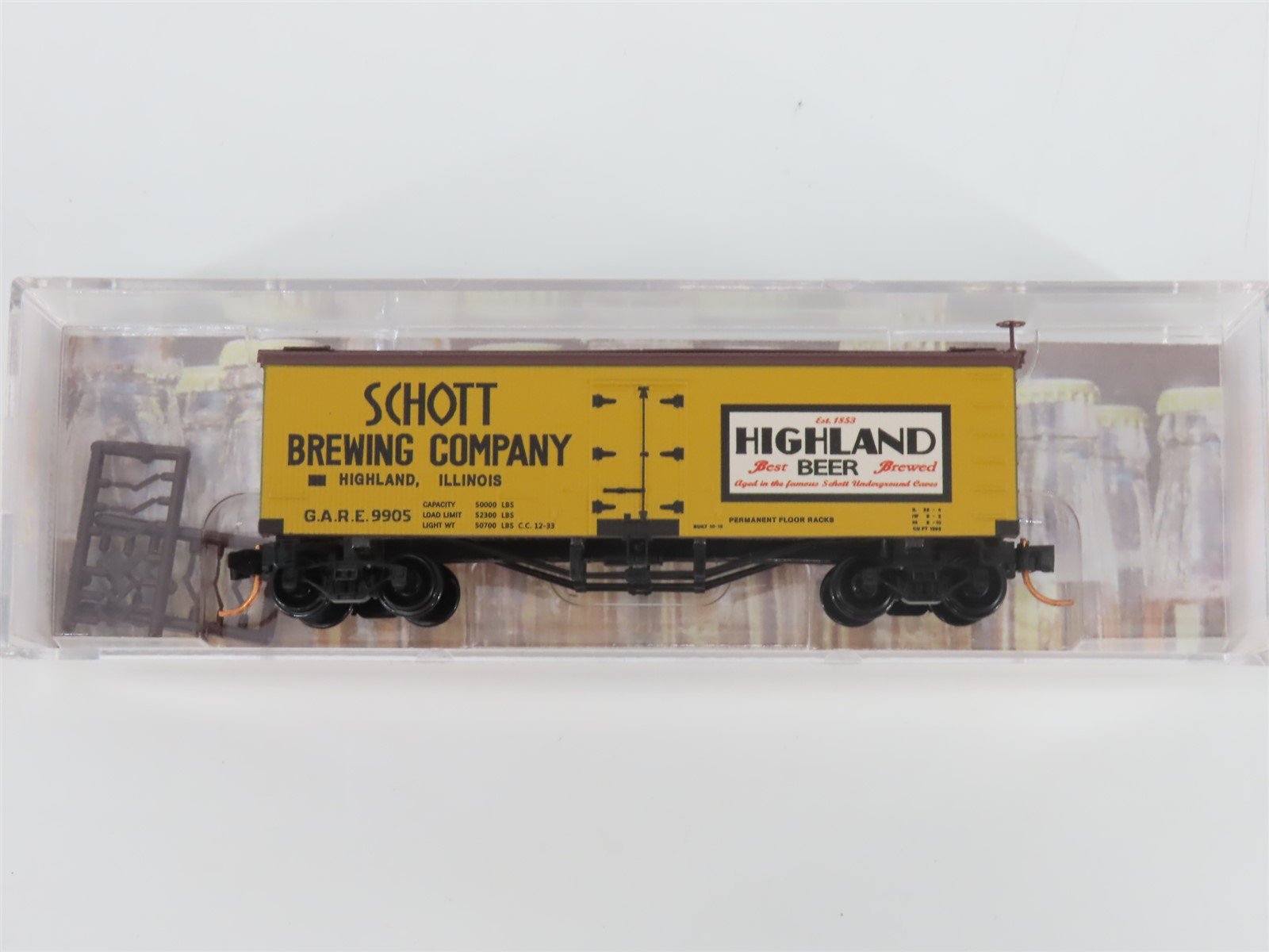 N Scale Micro-Trains MTL 05800170 GARE Schott Brewing 36' Wood Reefer #9905
