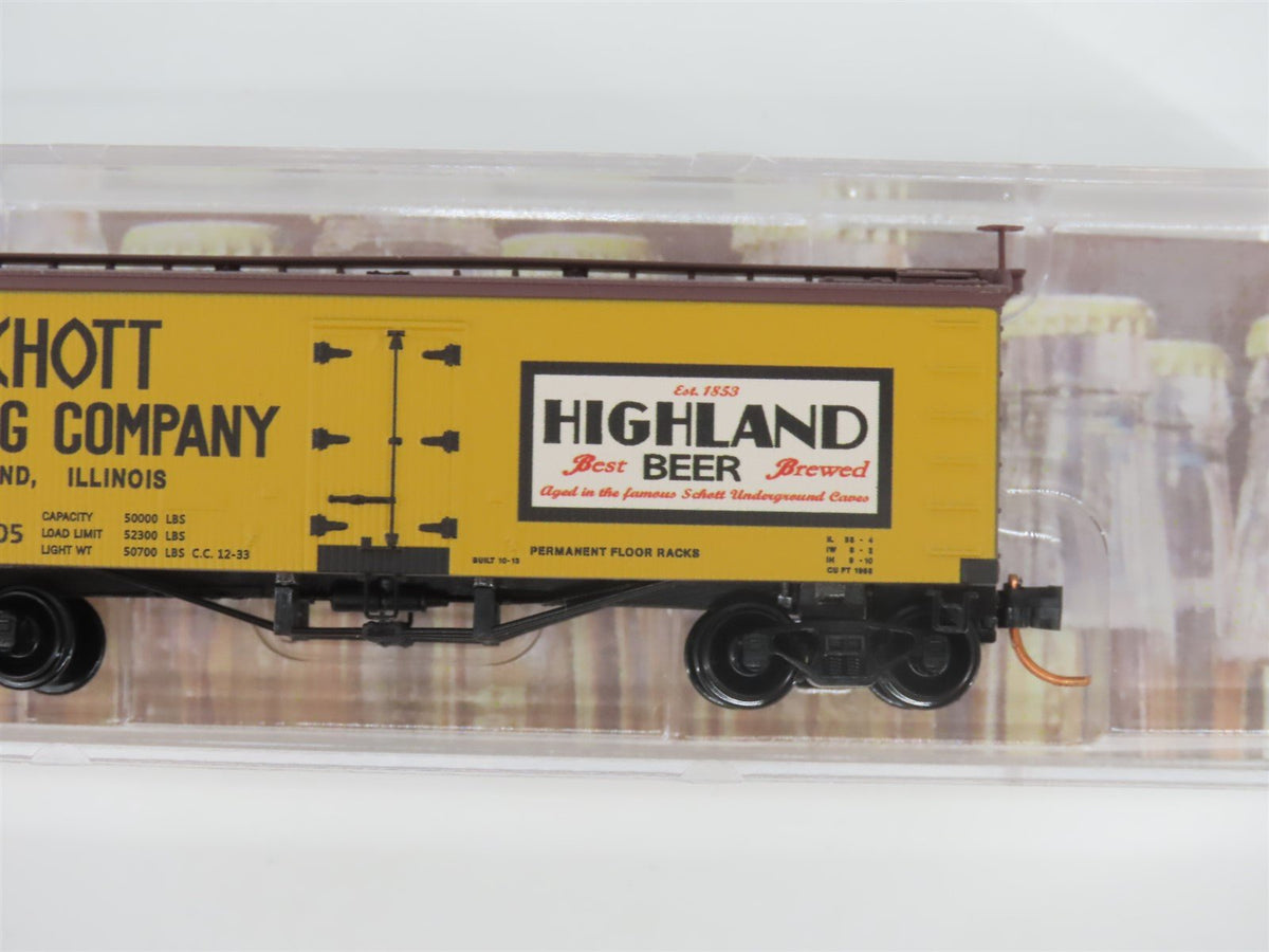 N Scale Micro-Trains MTL 05800170 GARE Schott Brewing 36&#39; Wood Reefer #9905