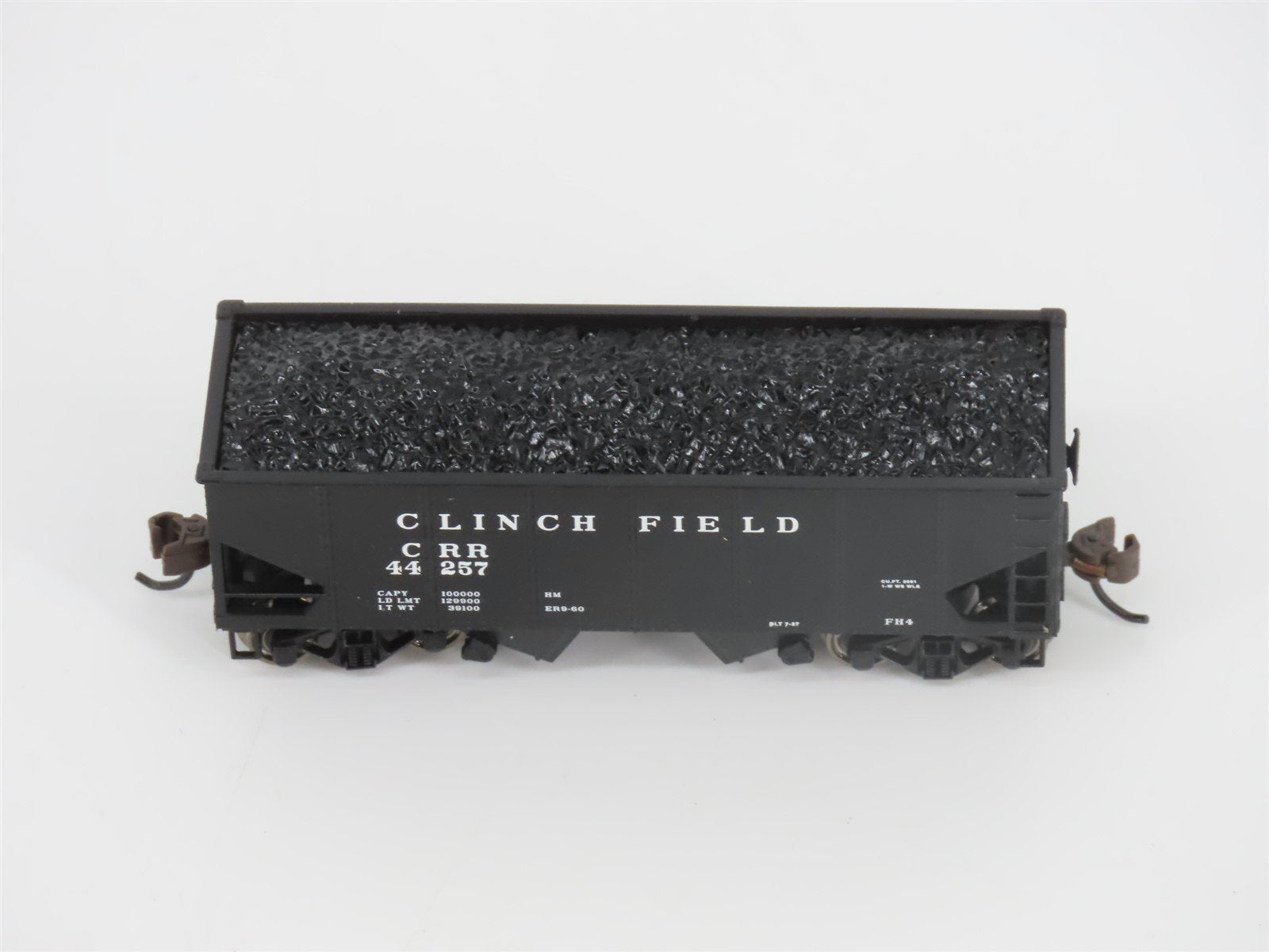 N Scale Bachmann Silver Series 19554 CRR Clinchfield 2-Bay Hopper #44257 w/ Load