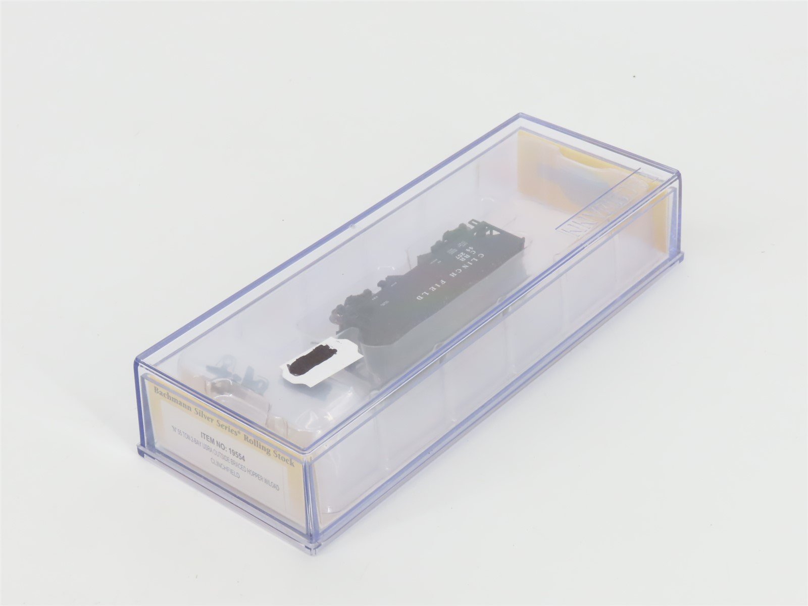 N Scale Bachmann Silver Series 19554 CRR Clinchfield 2-Bay Hopper #44257 w/ Load