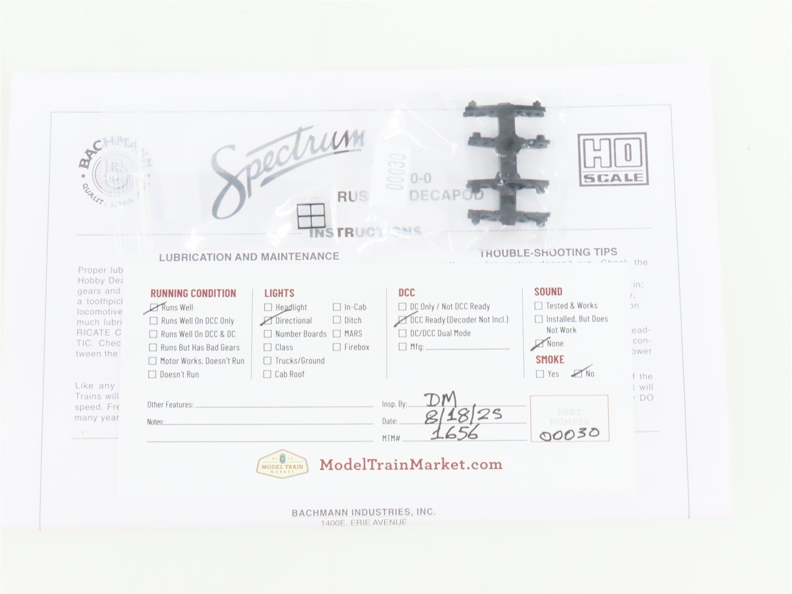 HO Bachmann Spectrum 81704 ERIE 2-10-0 Russian Decapod Steam #2461 - DCC Ready