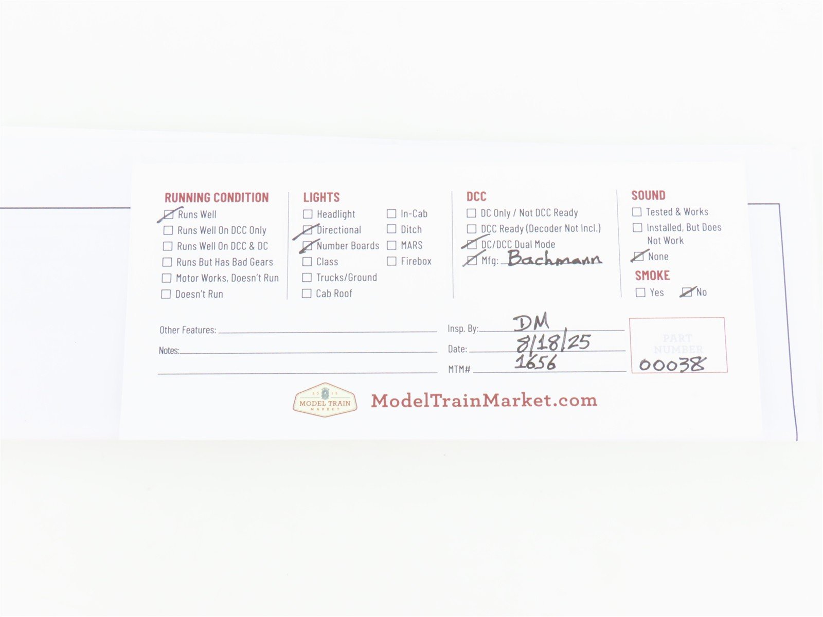 HO Scale Bachmann 60808 PRR Pennsylvania EMD GP30 Diesel #2208 w/ DCC