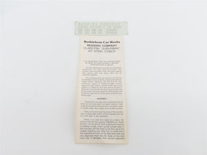 HO Scale Bethlehem Car Works, Inc. Kit #210 RDG Reading 63' Coach Passenger Car