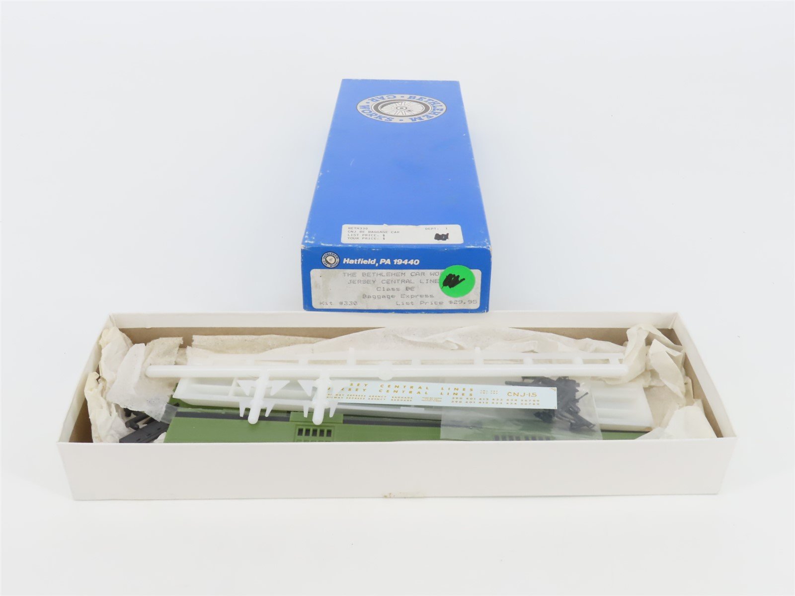 HO Scale Bethlehem Car Works, Inc. Kit #330 CNJ Jersey Central Baggage Passenger