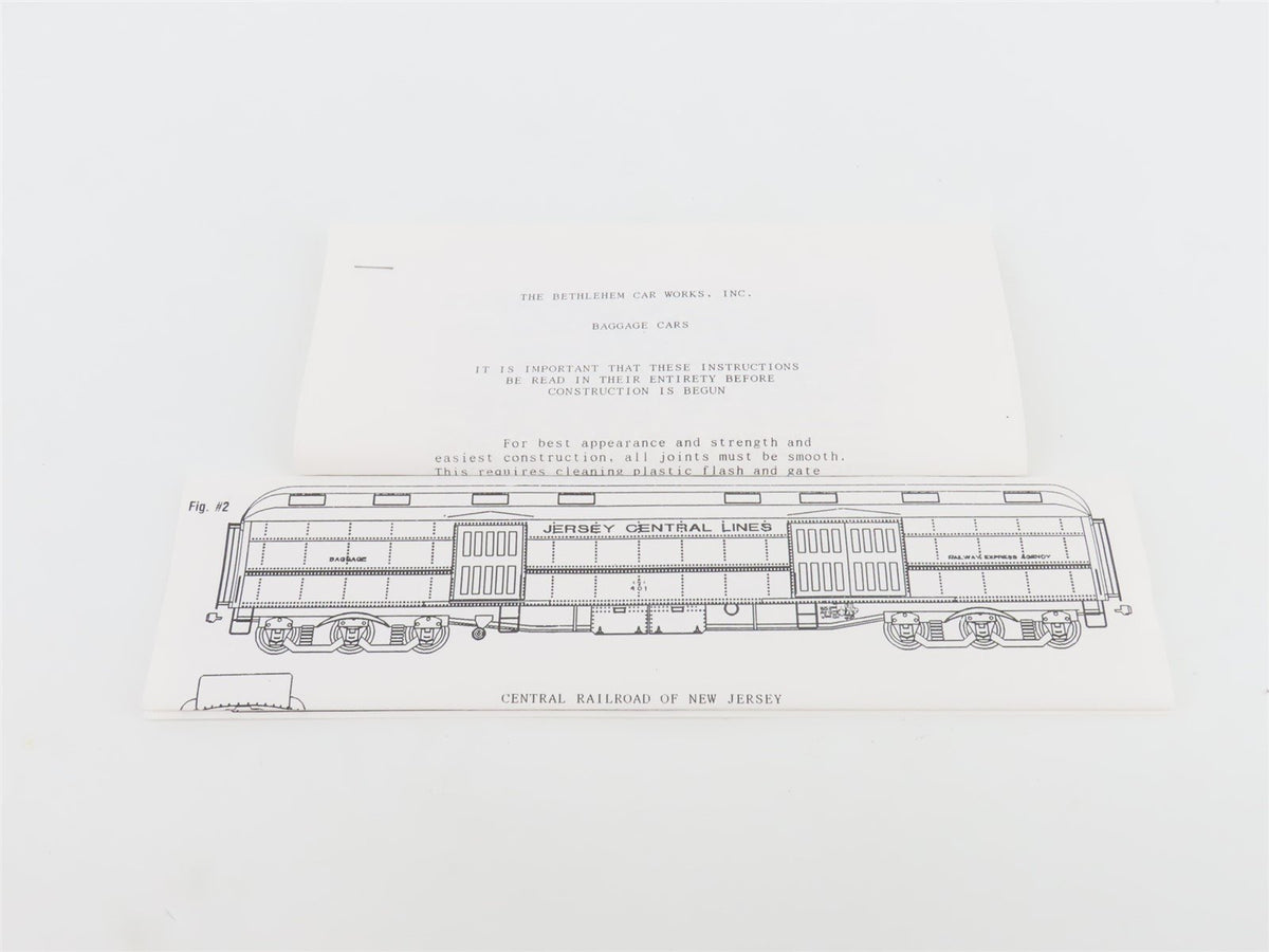 HO Scale Bethlehem Car Works, Inc. Kit #330 CNJ Jersey Central Baggage Passenger