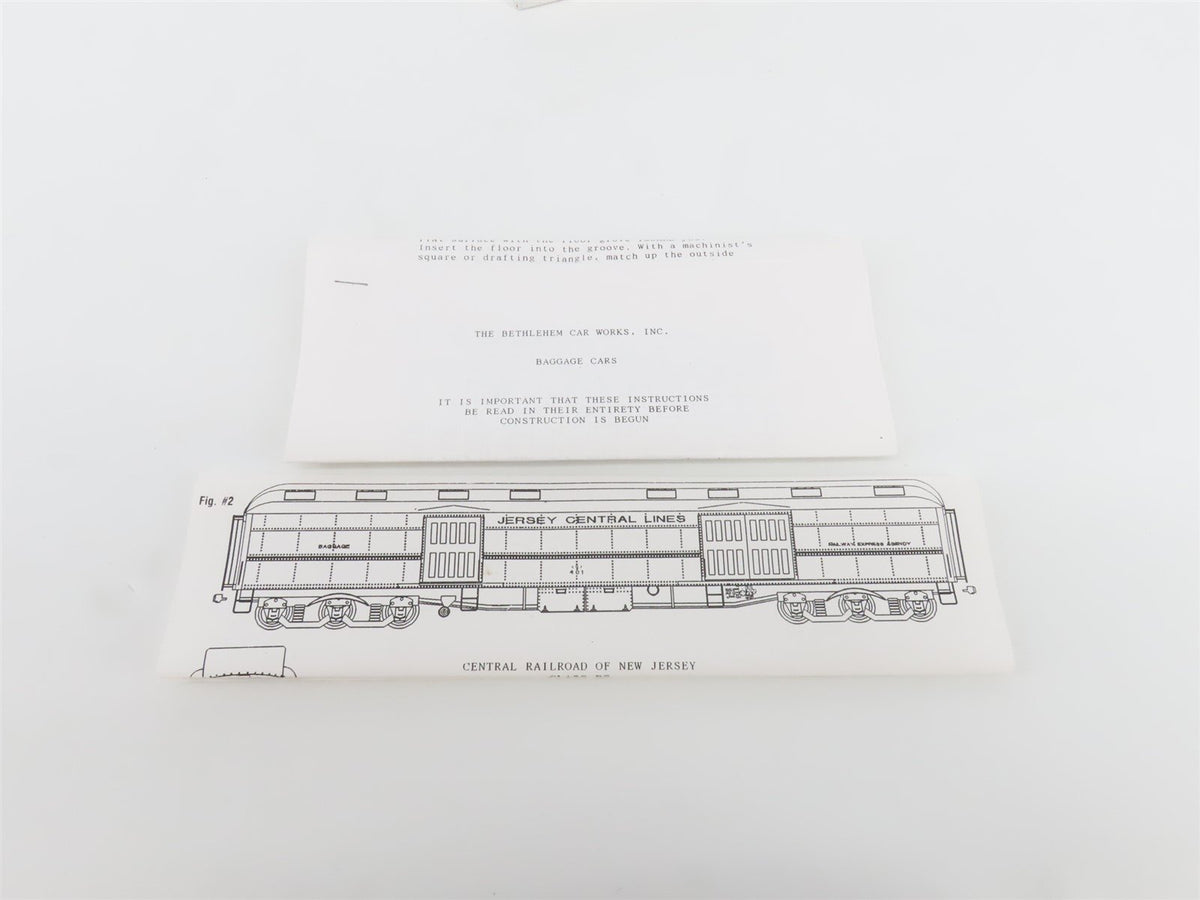 HO Scale Bethlehem Car Works, Inc. Kit #330 CNJ Jersey Central Baggage Passenger