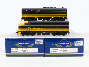 HO Athearn Genesis G22333 D&RGW Rio Grande EMD F3A/B Diesel Set w/ DCC & Sound