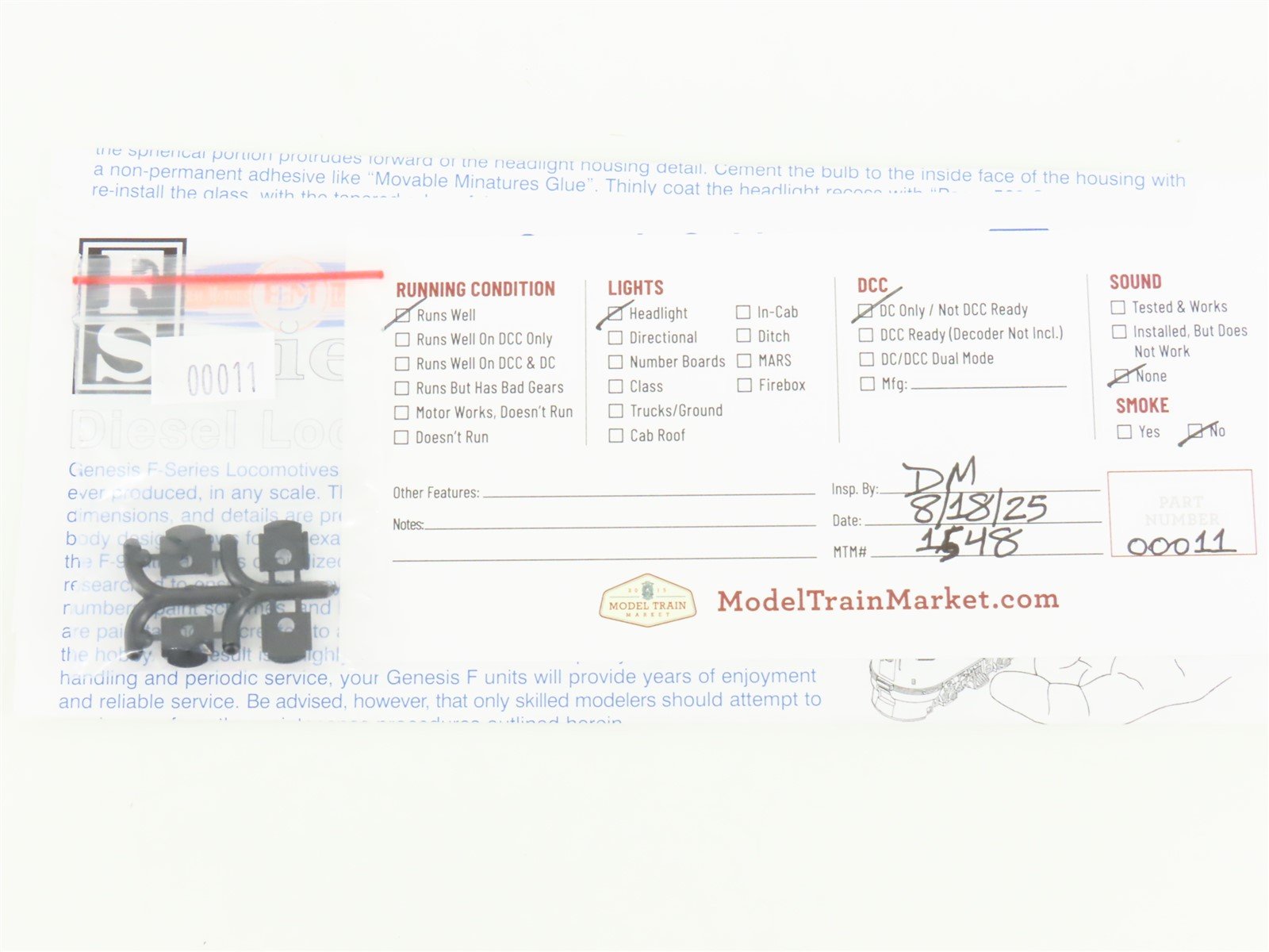 HO Athearn Genesis G2033 D&RGW Rio Grande EMD F3A Diesel Locomotive #5541