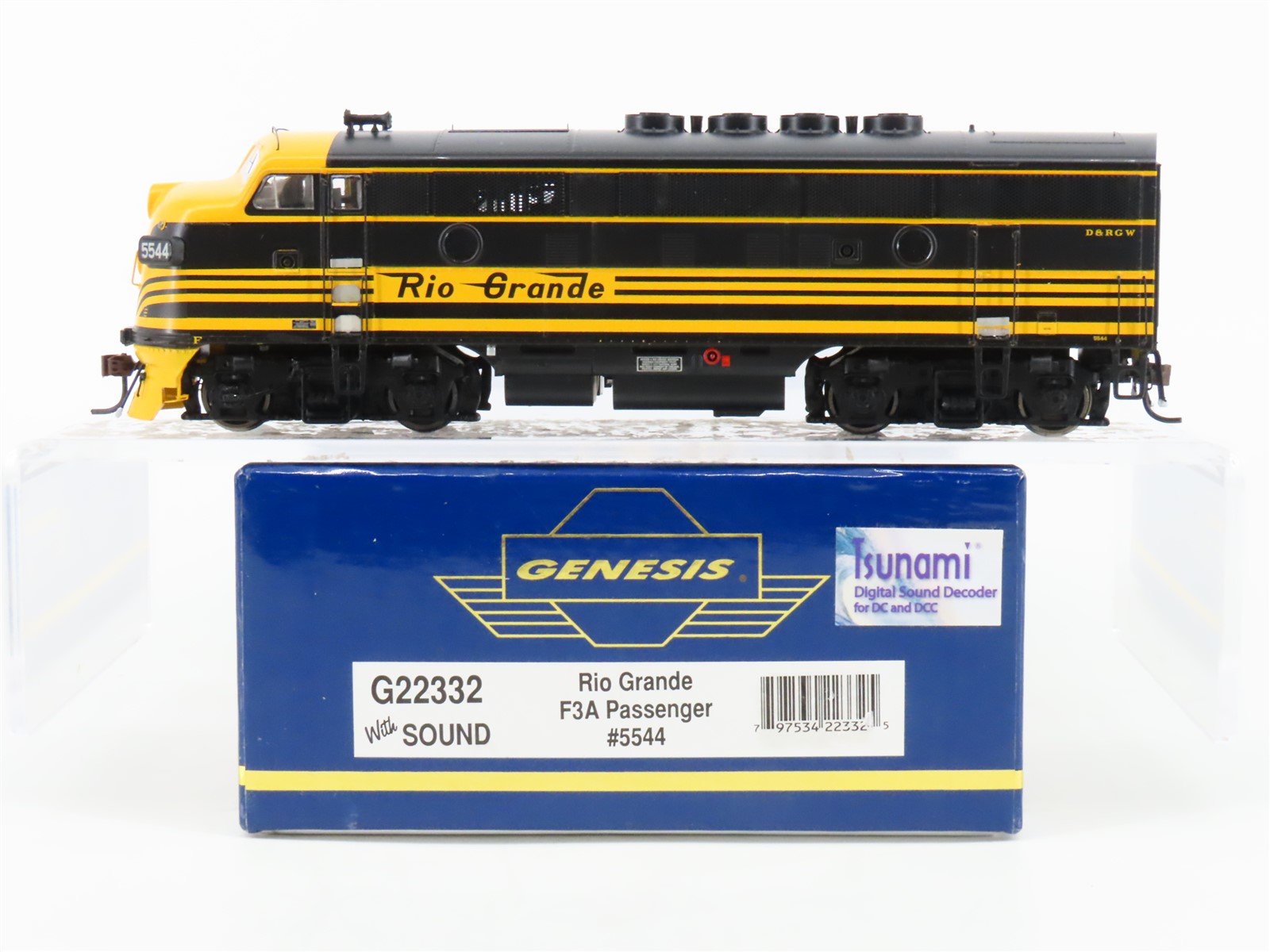 HO Athearn Genesis G22332 D&RGW Rio Grande EMD F3A Diesel #5544 w/ DCC & Sound