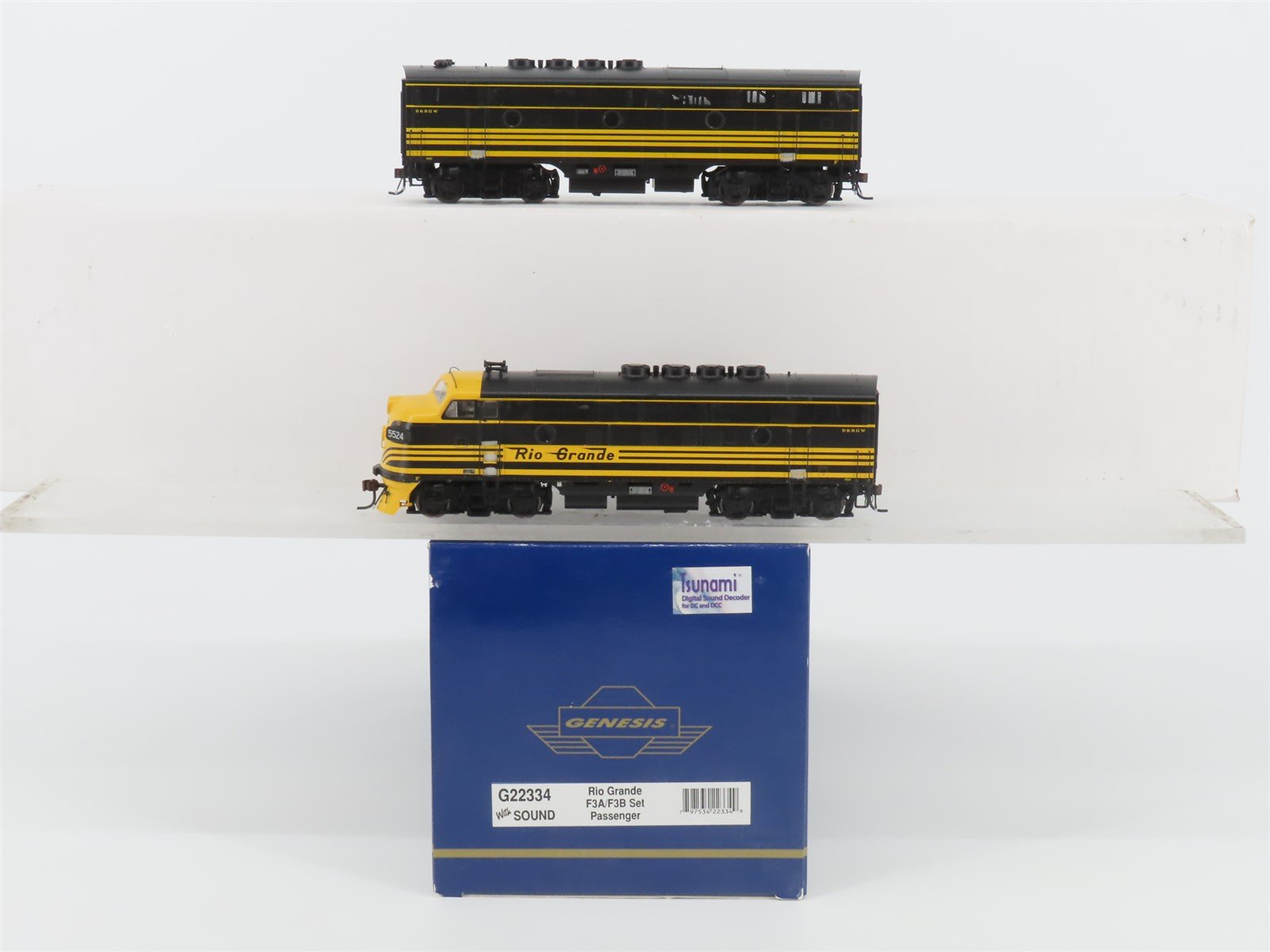 HO Scale Athearn Genesis G22334 DRGW Rio Grande F3 A/B Diesel Loco Set wDCC