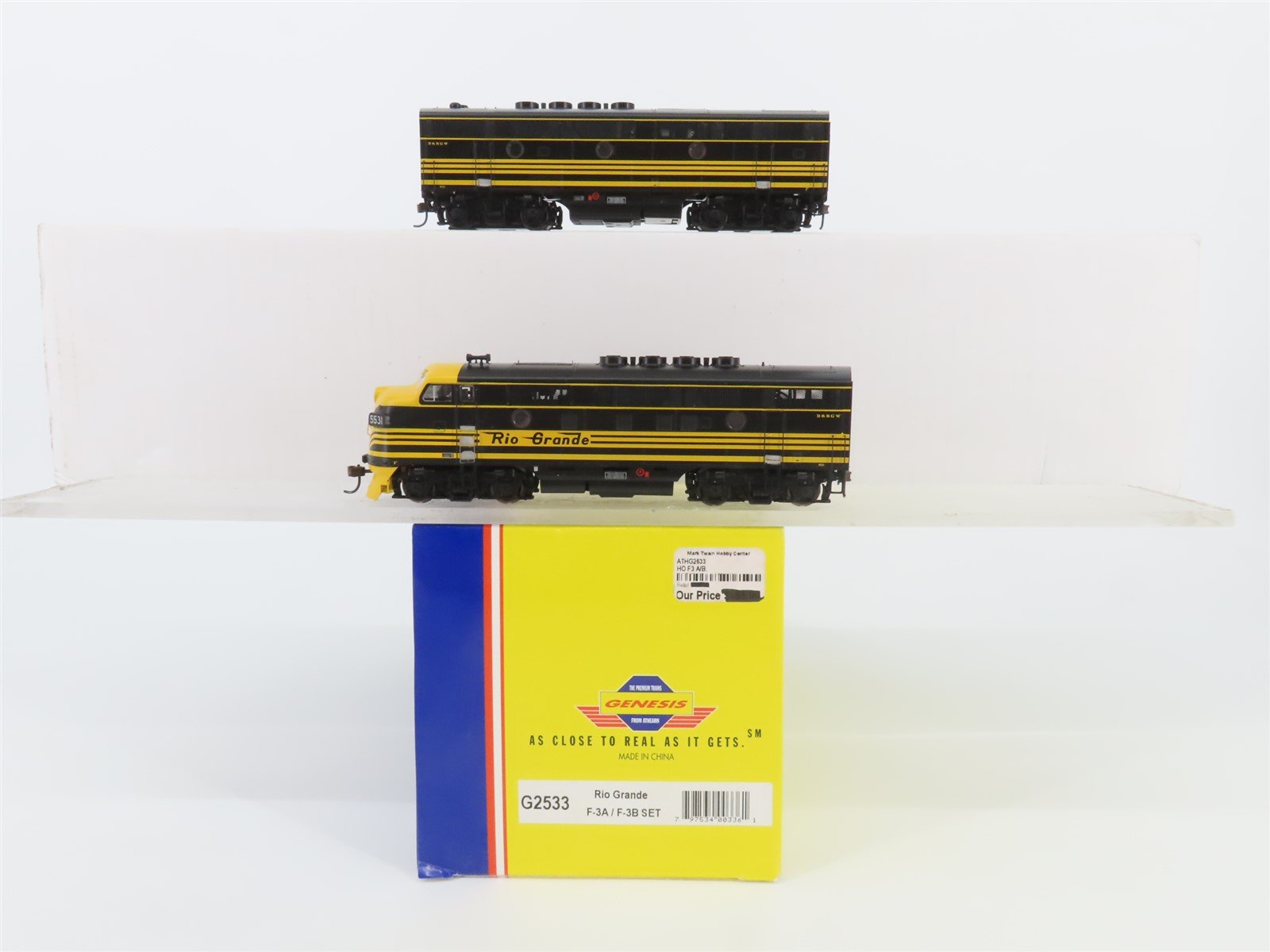 HO Scale Athearn Genesis G2533 DRGW Rio Grande F3 A/B Diesel Locomotive Set