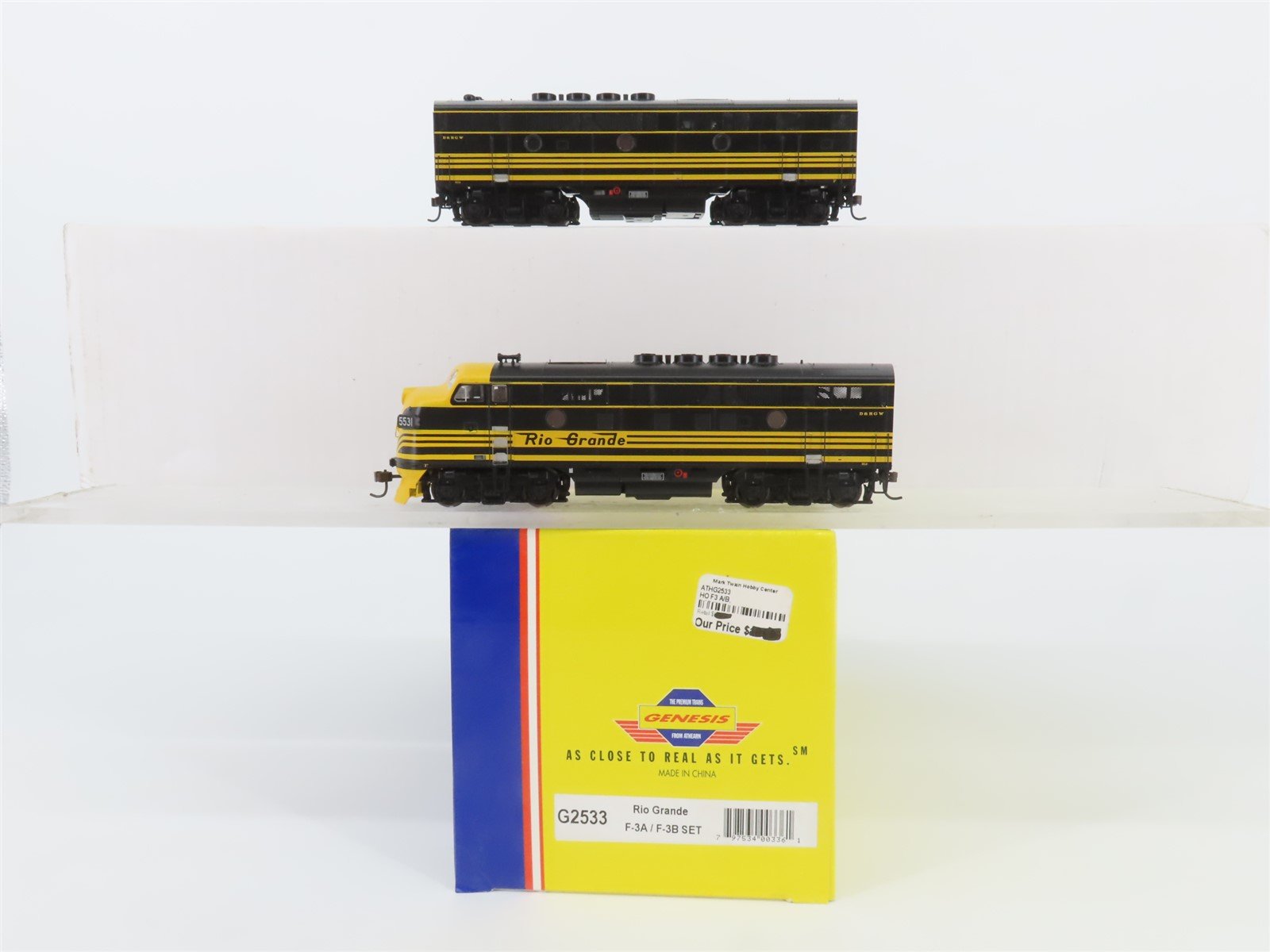 HO Scale Athearn Genesis G2533 DRGW Rio Grande F3 A/B Diesel Locomotive Set
