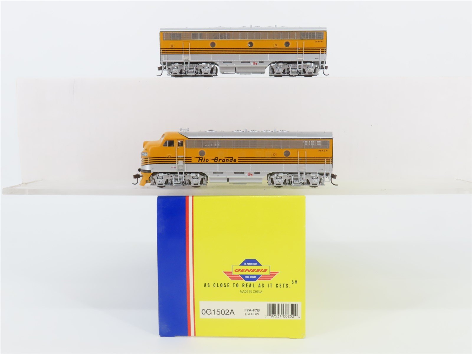 HO Scale Athearn Genesis 0G1502A DRGW Rio Grande F7 A/B Diesel Locomotive Set