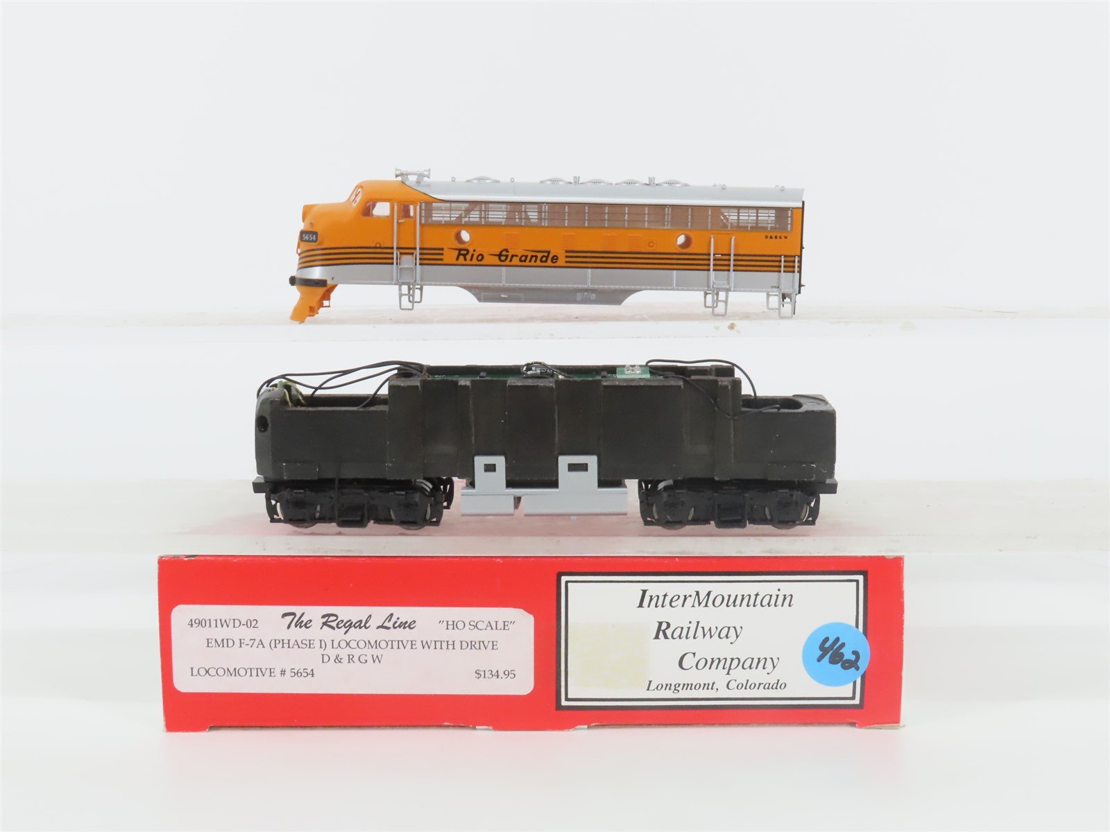 HO Scale Intermountain Regal Line 49011WD-02 DRGW Rio Grande F7A Diesel #5654