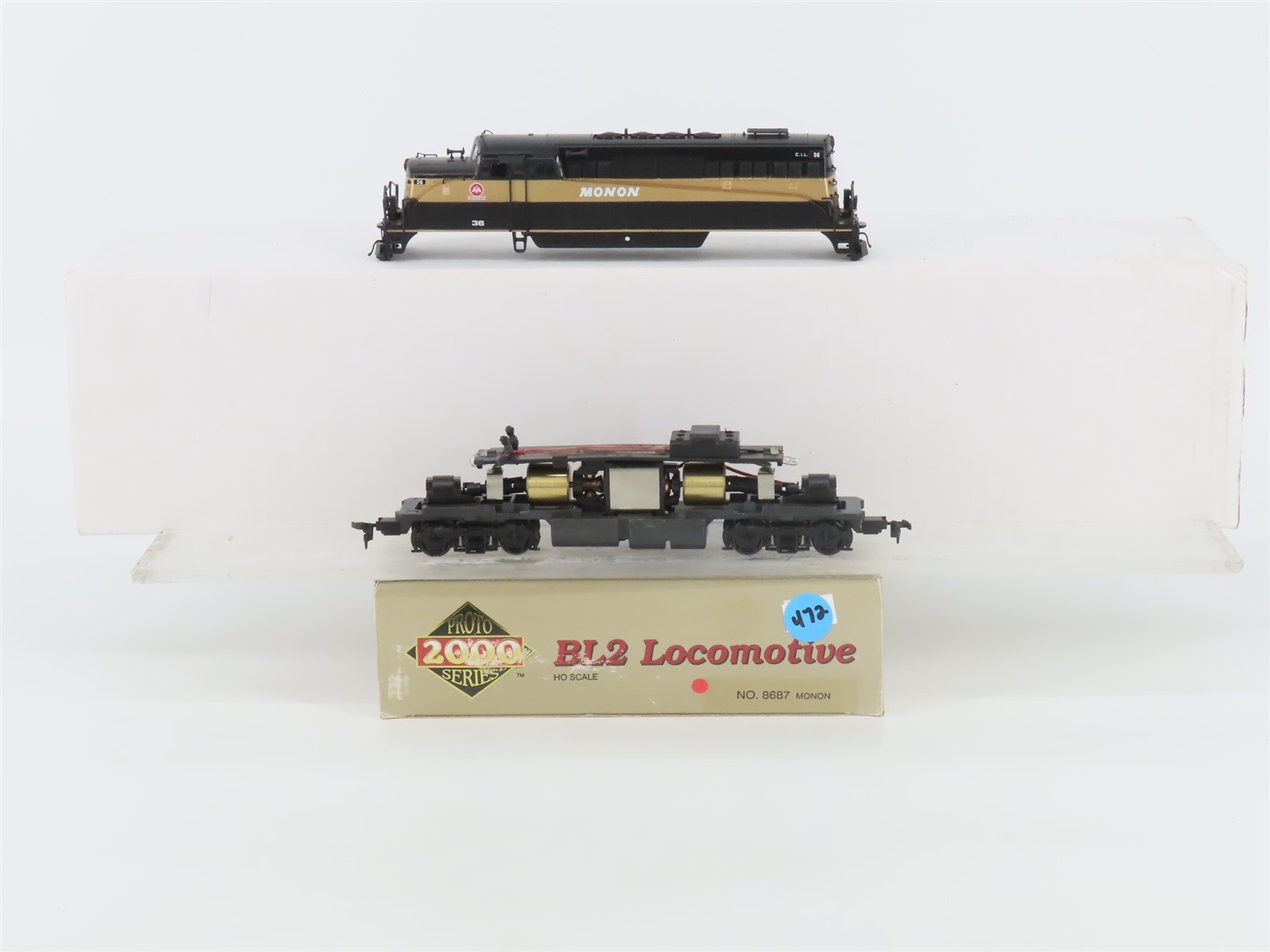 HO Scale Proto 2000 8687 CIL Monon BL2 Diesel Locomotive #36 BAD GEARS