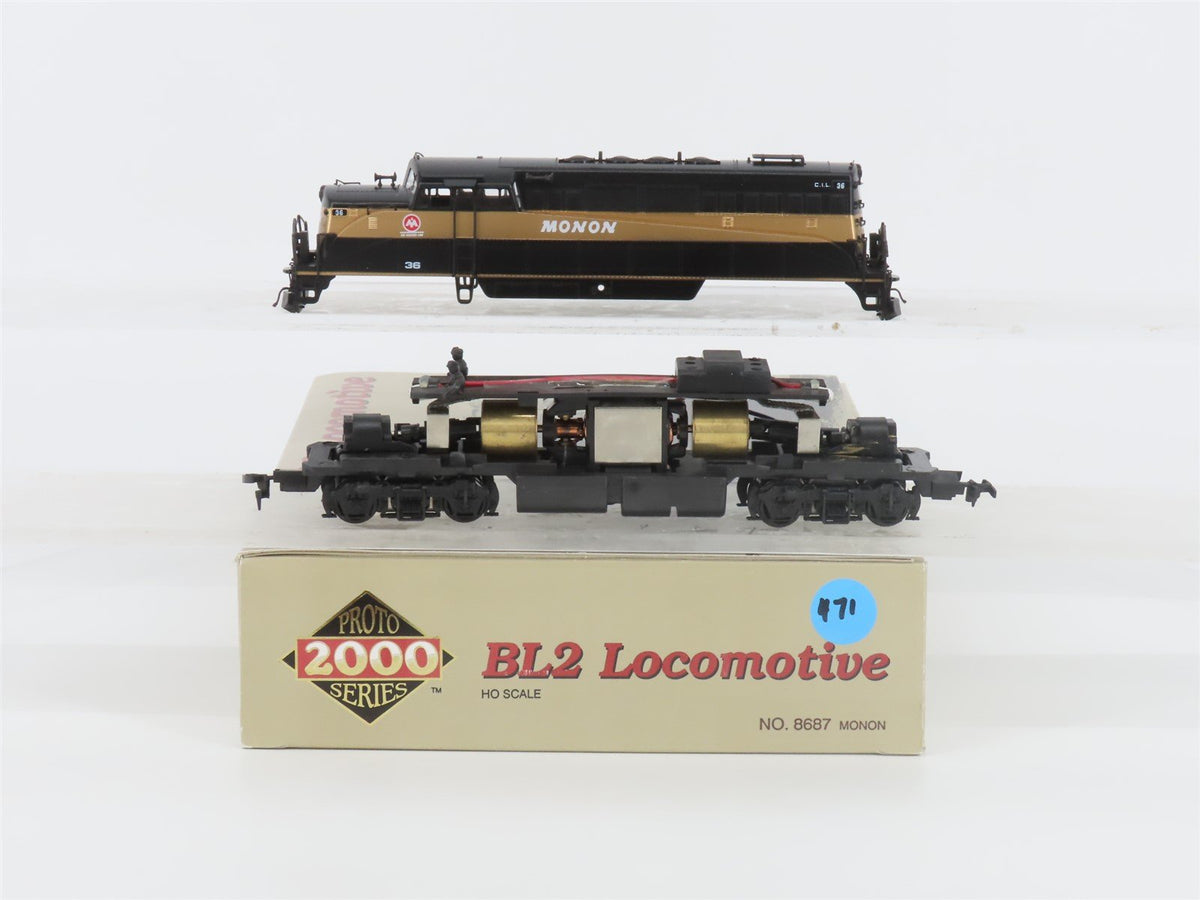 HO Scale Proto 2000 8687 CIL Monon BL2 Diesel Locomotive #36 BAD GEARS
