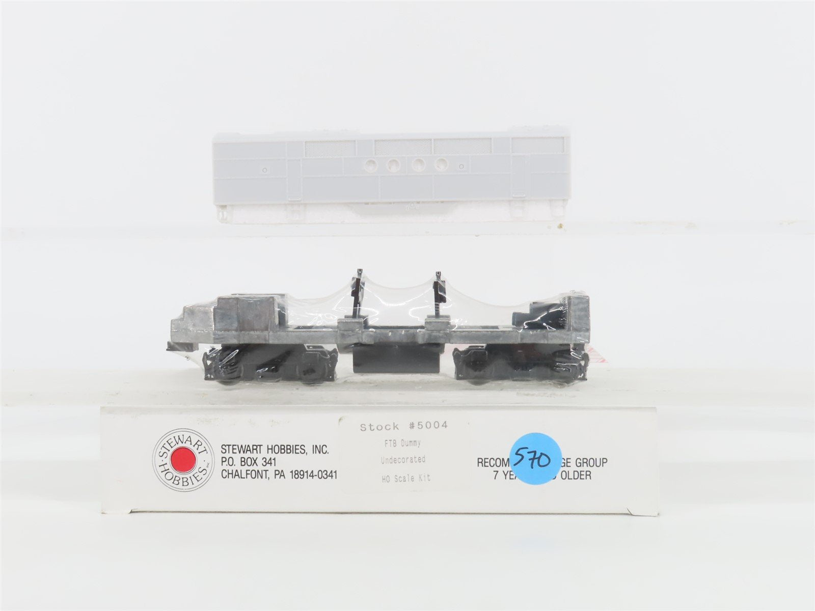 HO Scale Stewart Hobbies 5004 Undecorated FT B Diesel Locomotive UNPOWERED