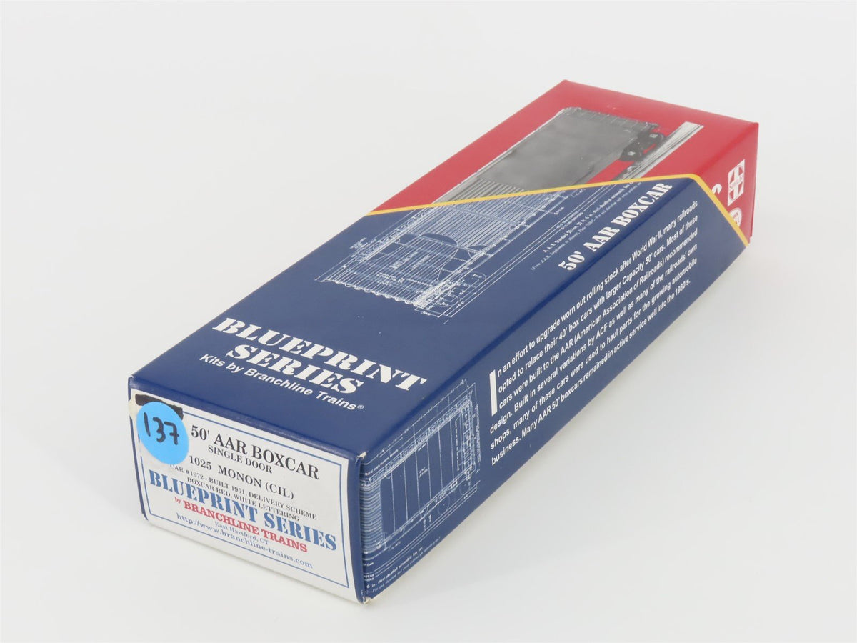 HO Scale Branchline Blueprint Series Kit #1025 CIL Monon 50&#39; Box Car #1672
