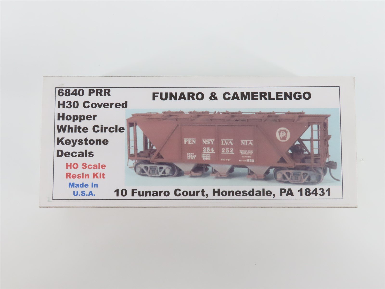 HO Scale Funaro & Camerlengo Kit #6840 PRR Pennsylvania Railroad 3-Bay Hopper