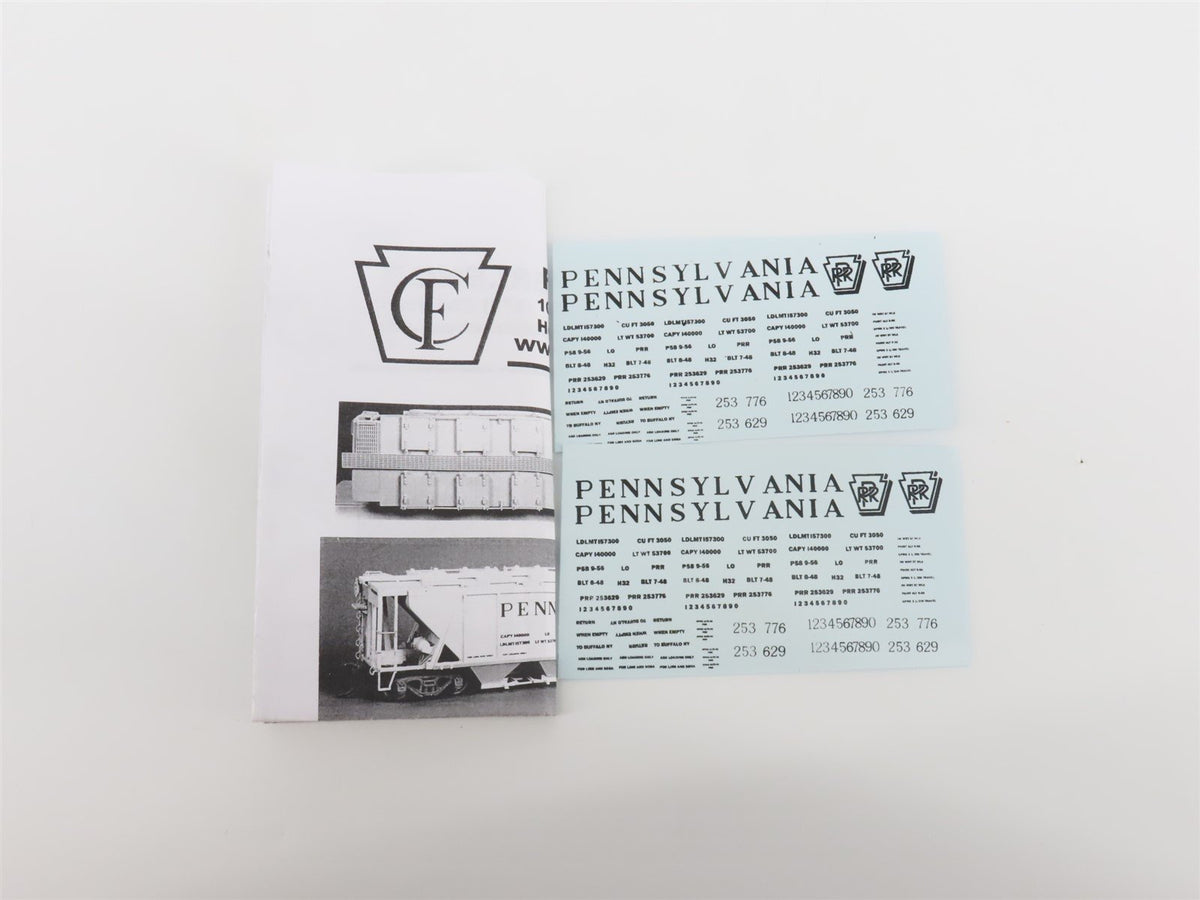 HO Scale Funaro &amp; Camerlengo Kit #2092 PRR Pennsylvania 5-Bay Hopper