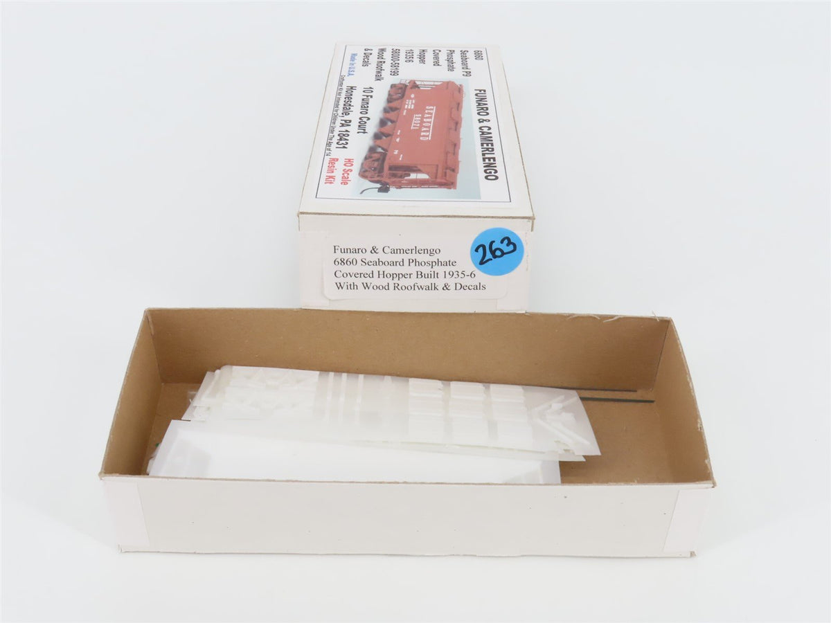 HO Scale Funaro &amp; Camerlengo Kit #6860 SAL Seaboard 4-Bay Covered Hopper