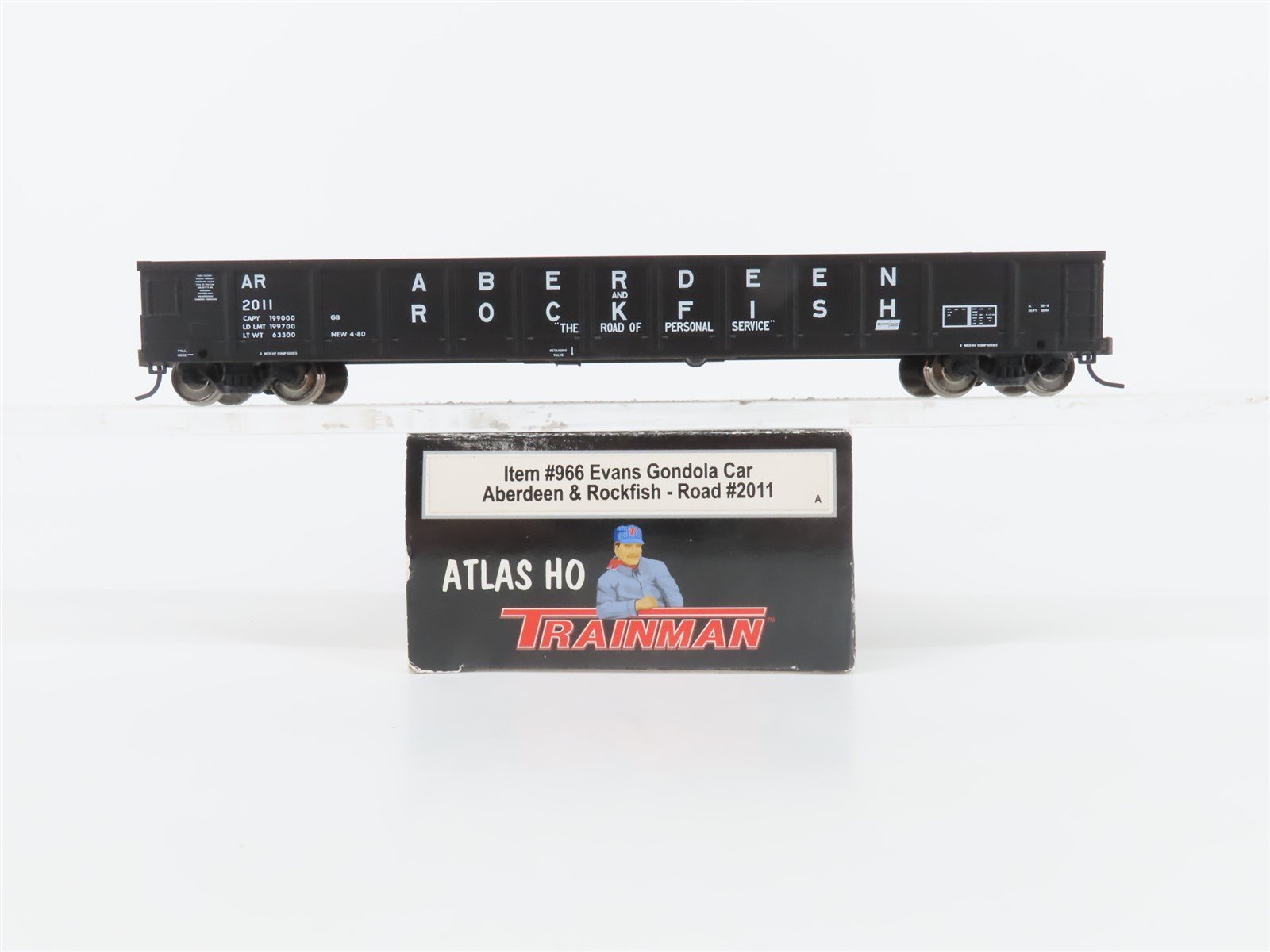 HO Scale Atlas Trainman #966 AR Aberdeen & Rockfish Gondola #2011