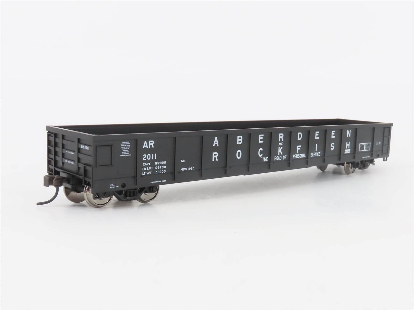 HO Scale Atlas Trainman #966 AR Aberdeen & Rockfish Gondola #2011