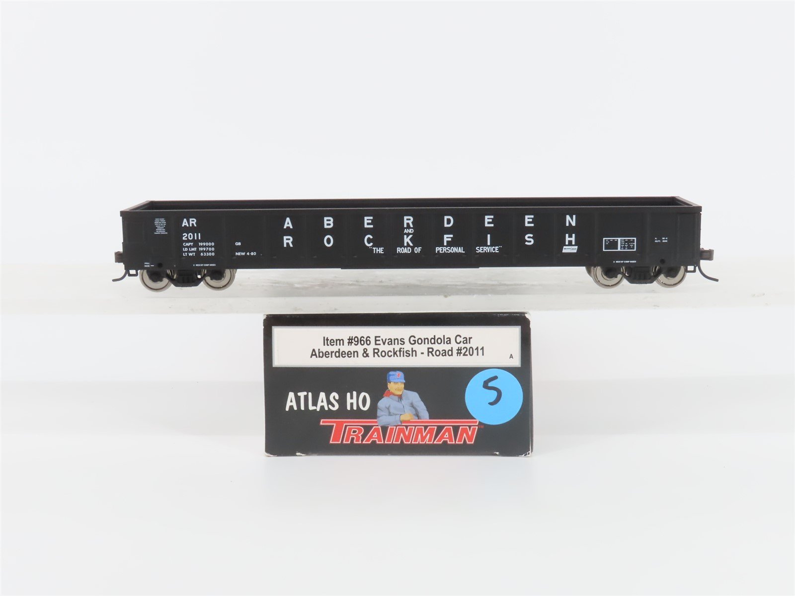 HO Scale Atlas Trainman #966 AR Aberdeen & Rockfish Gondola #2011