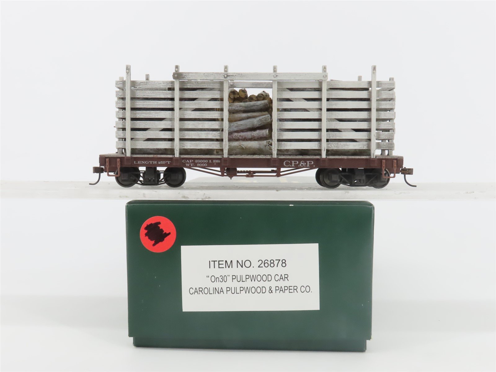 On30 Scale Bachmann Spectrum 26878 CP&P Carolina Pulpwood & Paper Pulpwood Car