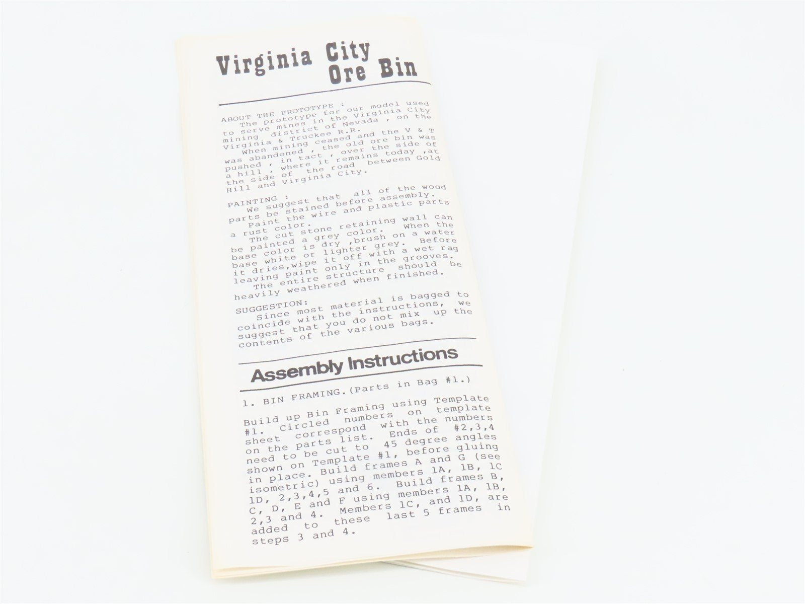 S 1/64 Scale Classic Miniatures CM Kit #310 Virginia City Ore Bin