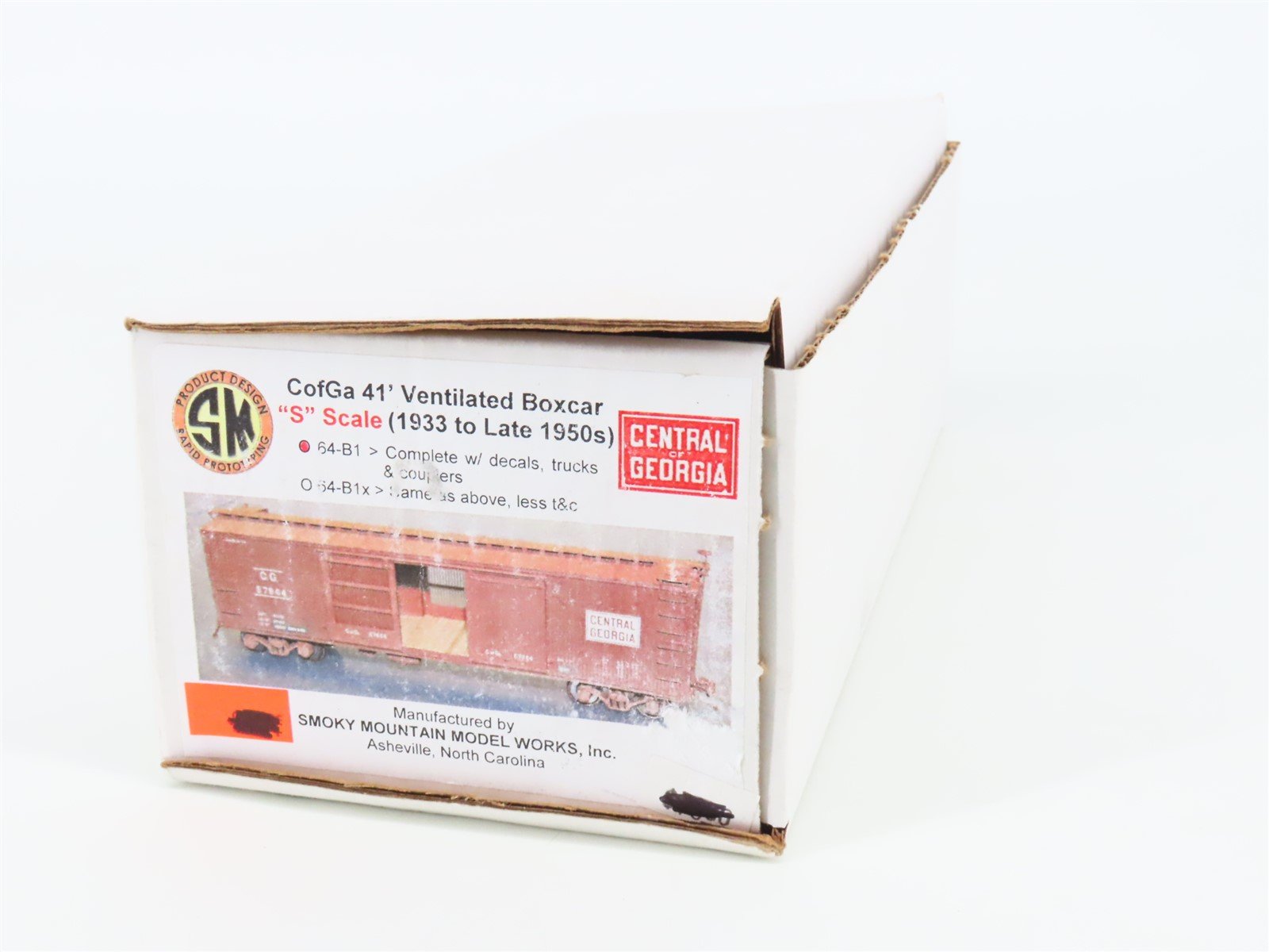 S Scale Smoky Mountain Model Works Kit 64-B1 CG Central of Georgia 41' Box Car