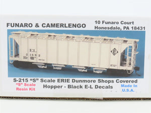 S Scale Funaro & Camerlengo Kit #S-215 EL Erie Lackawanna 4-Bay Covered Hopper