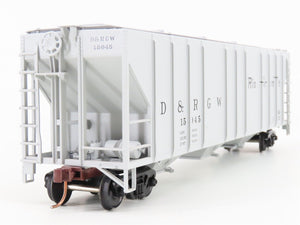 S Scale American Models 3310 D&RGW Rio Grande 3-Bay Covered Hopper #15045