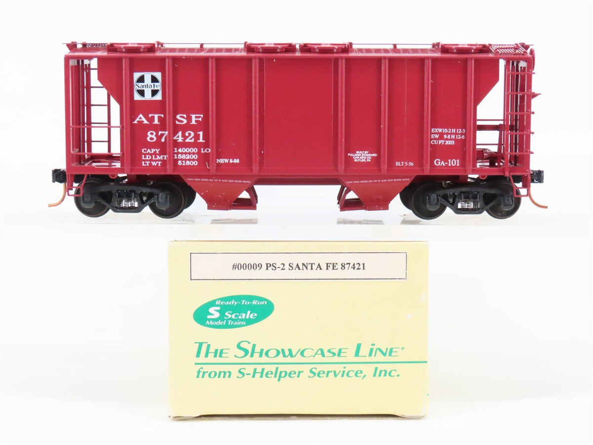 S Scale S-Helper Service Showcase Line 00009 ATSF Santa Fe 2-Bay Hopper #87421