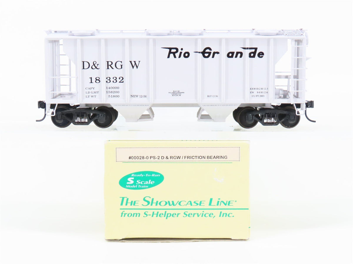 S Scale S-Helper Service Showcase Line 00028-0 D&amp;RGW 2-Bay Covered Hopper #18332