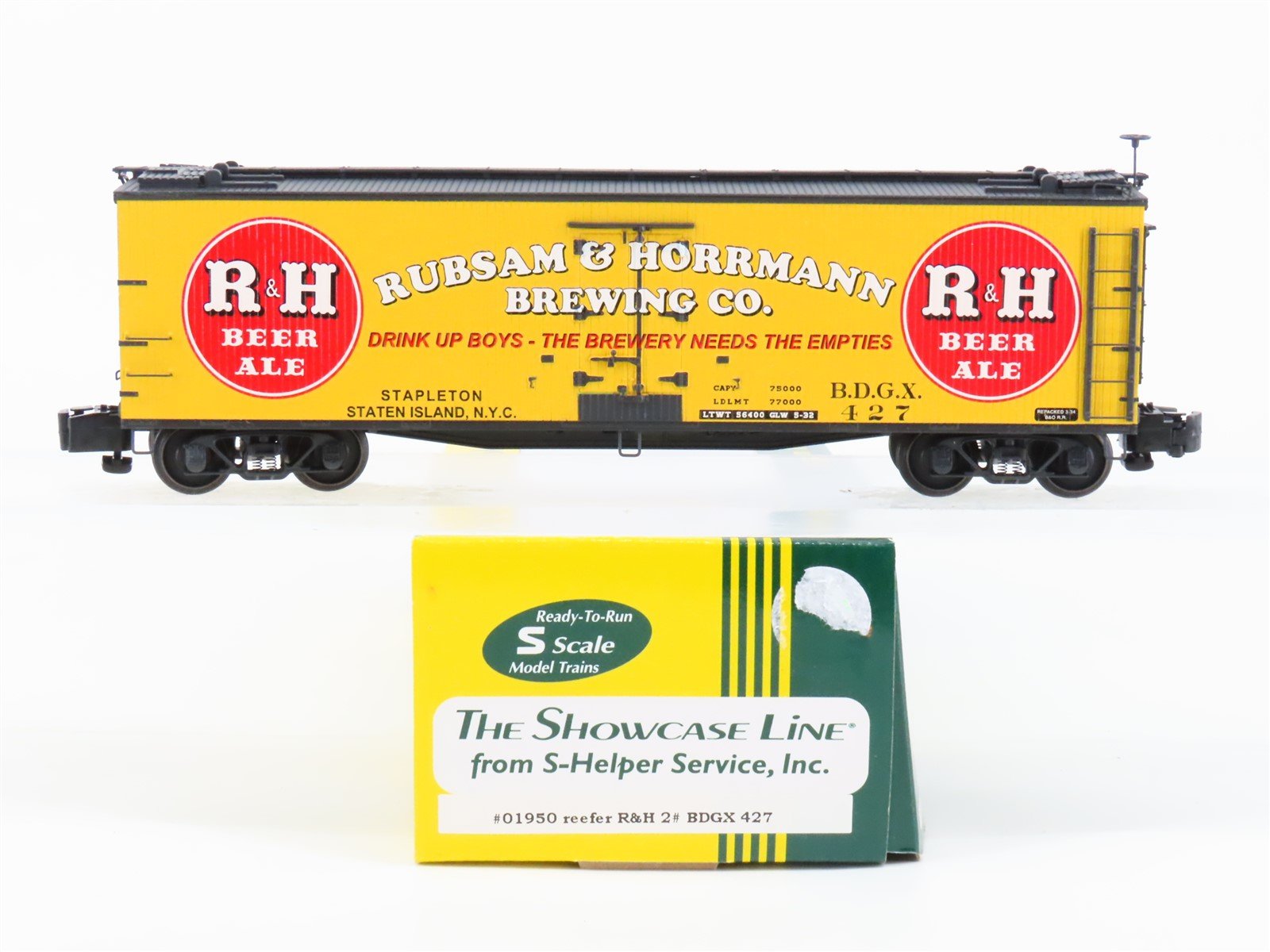 S Scale S-Helper Service Showcase Line 01950 BDGX R&H Beer Ale Reefer #427