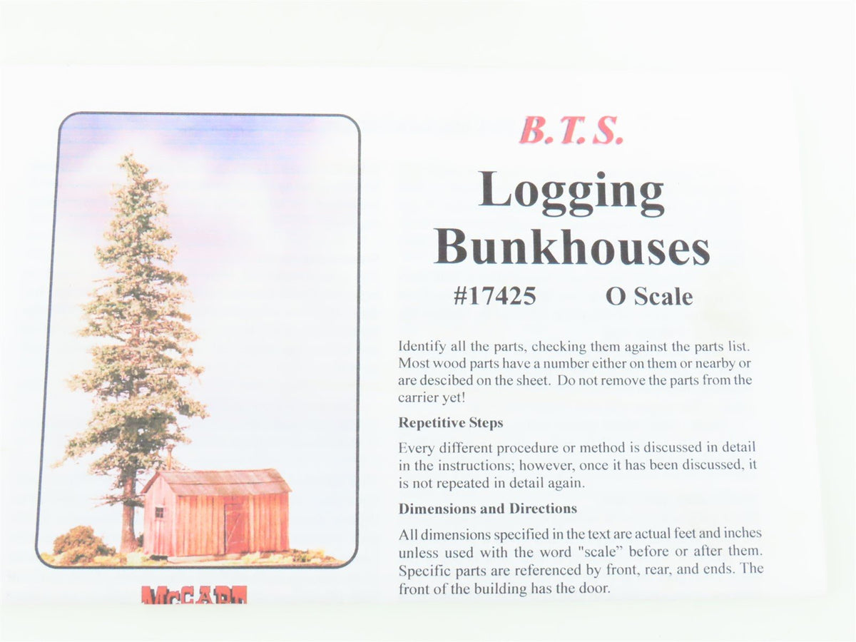 O 1/48 Scale BTS Kit #17425 McCabe Lumber Co. Logging Bunkhouses 3-Pack