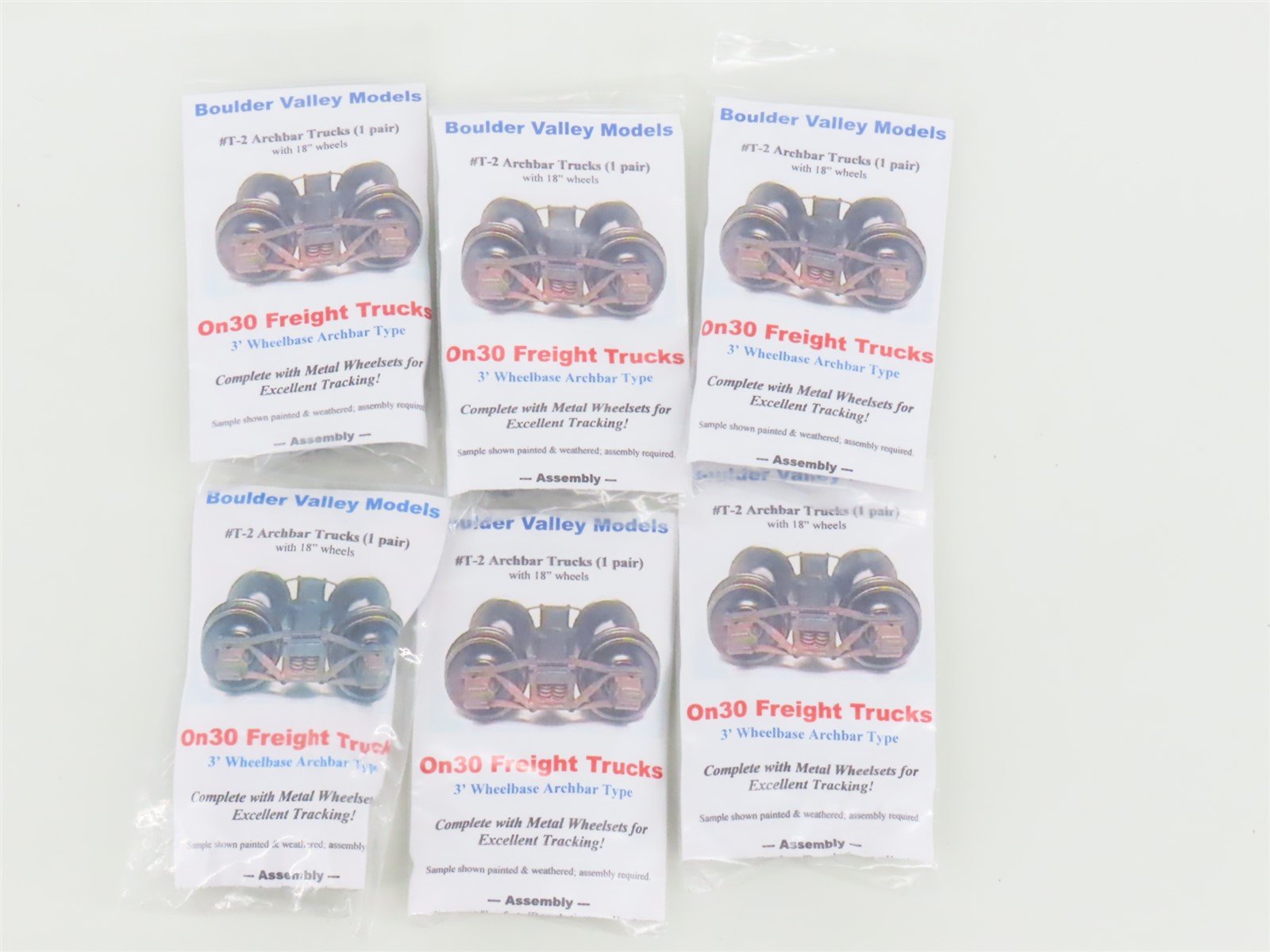 LOT of 6 On30 Scale Boulder Valley Models Kits Freight Trucks