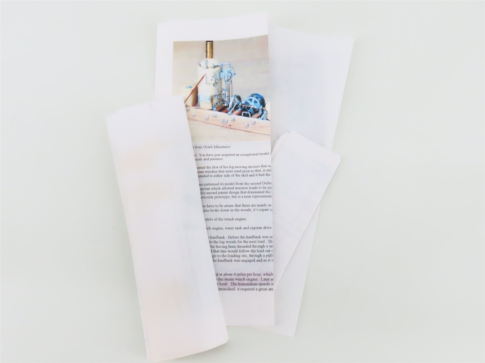 G 1/22.5 Scale Ozark Miniatures Kit #5003 Winch Engine w/ Haulback