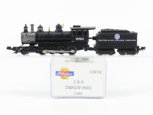N Scale Athearn 10918 D&RGW Rio Grande 2-8-0 Steam Locomotive #683