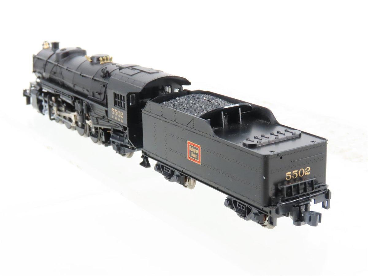 N Scale KATO 126-0211A CB&amp;Q Burlington Route 2-8-2 Heavy Mikado Steam #5502